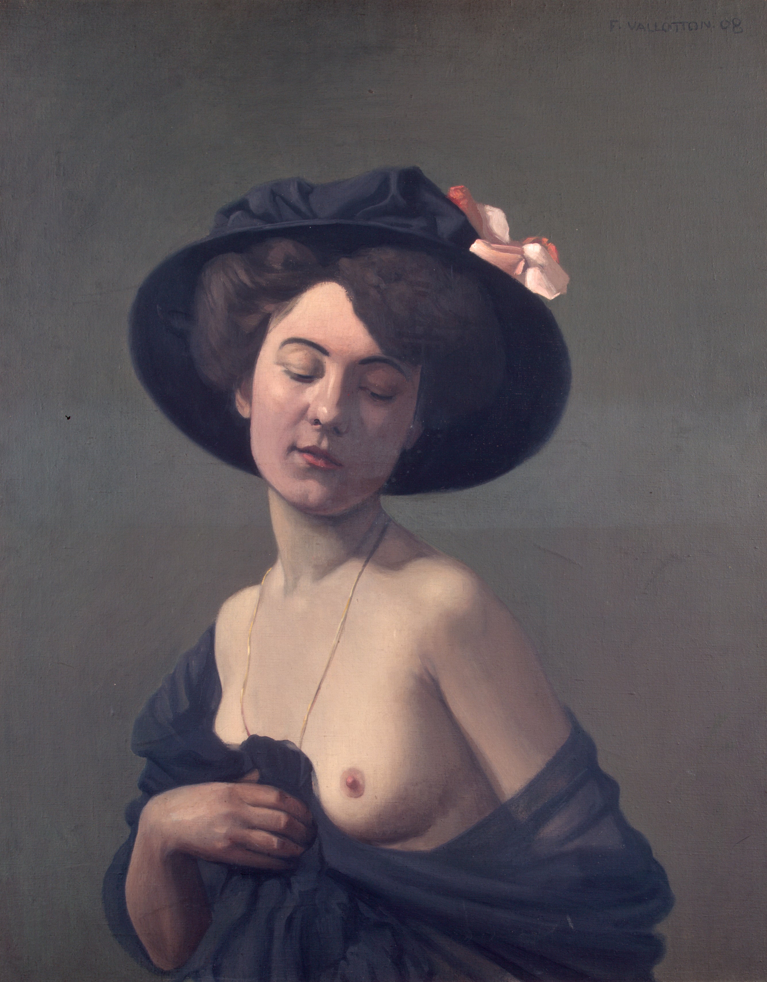 Femme au chapeau noir - Félix Vallotton