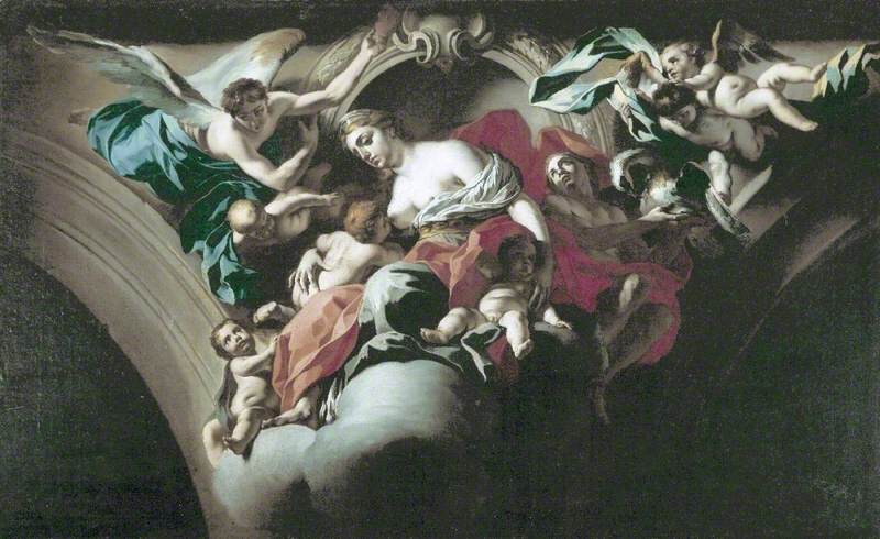 Étude pour un projet décoratif avec un groupe représentant la charité - Francesco Solimena