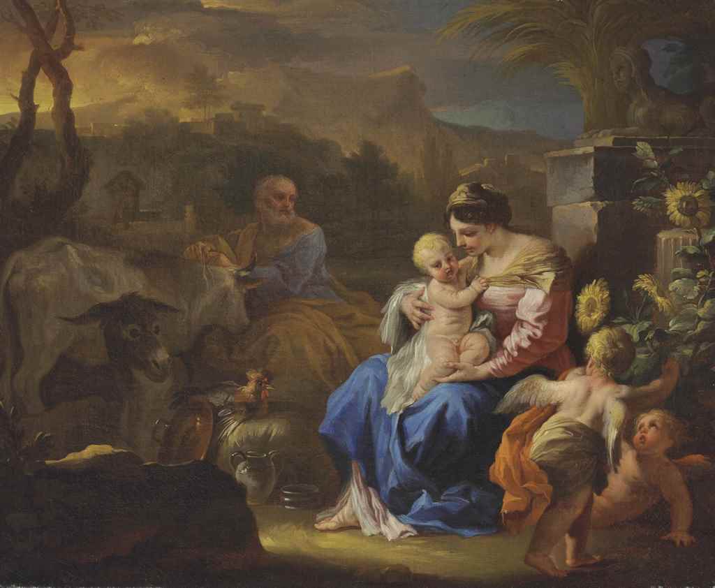 Repos pendant la fuite en Égypte - Francesco Solimena