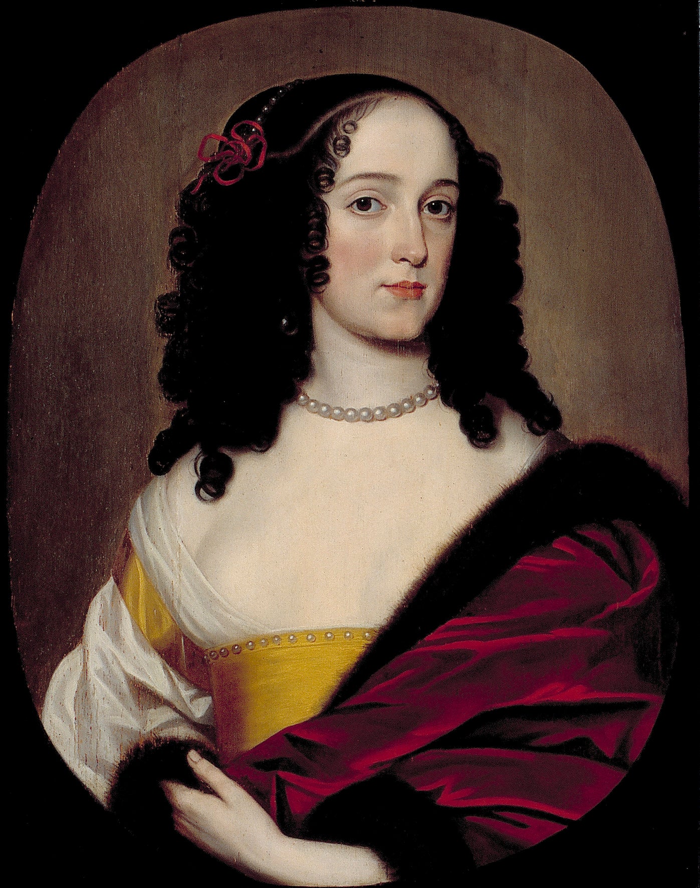 Portrait d'une femme, mogelijk Anna Trajectina van Brederode (1625/26-1672), echgenote van George Hermann Reinhard, Graaf von Wied - Gerrit van Honthorst