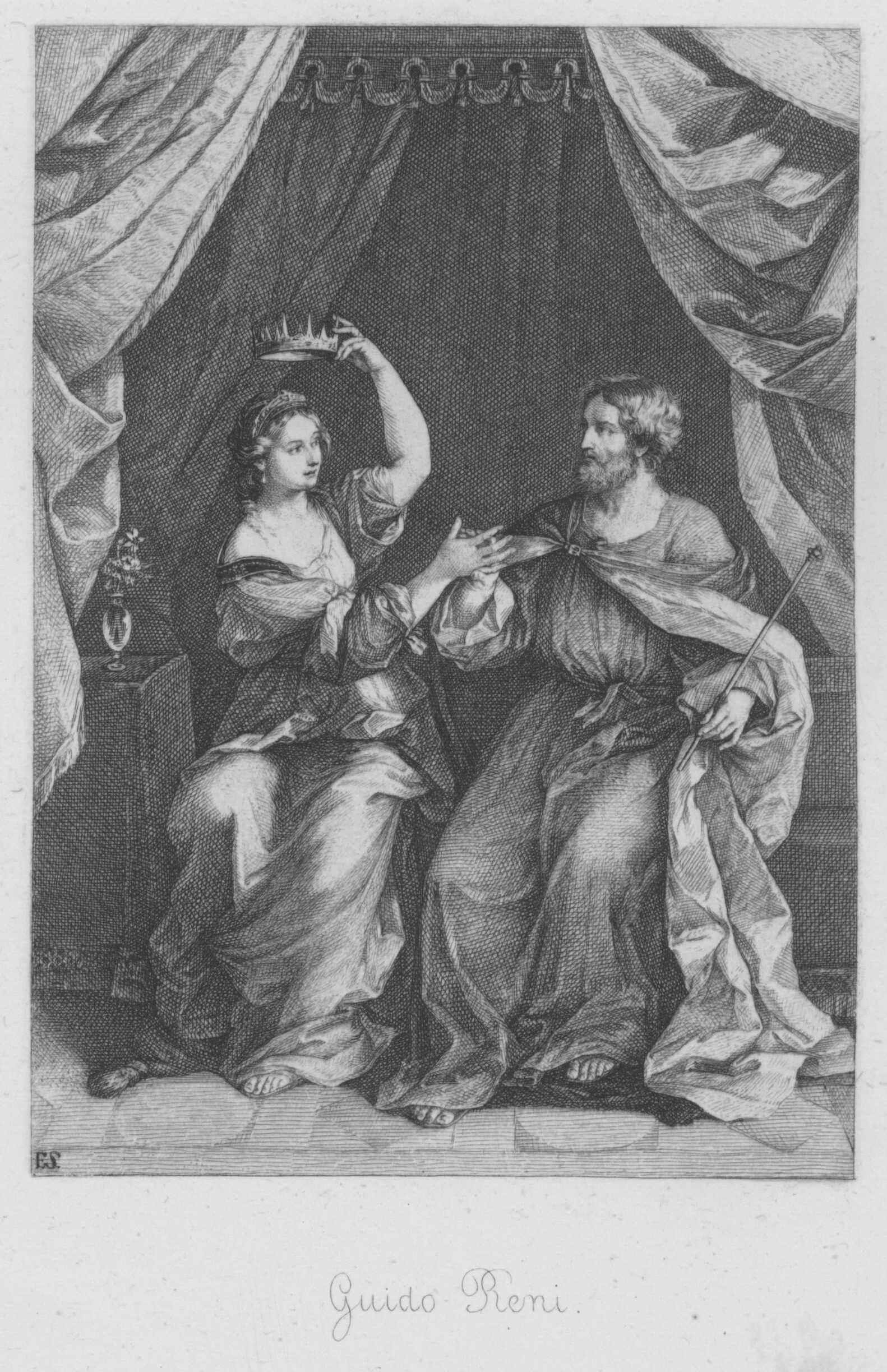 Ninus donnant sa couronne à Sémiramis (toile) - Guido Reni