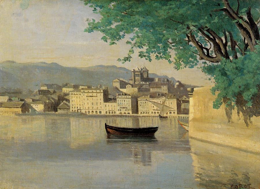 Genève, vue d'une partie de la ville - Jean-Baptiste Camille Corot