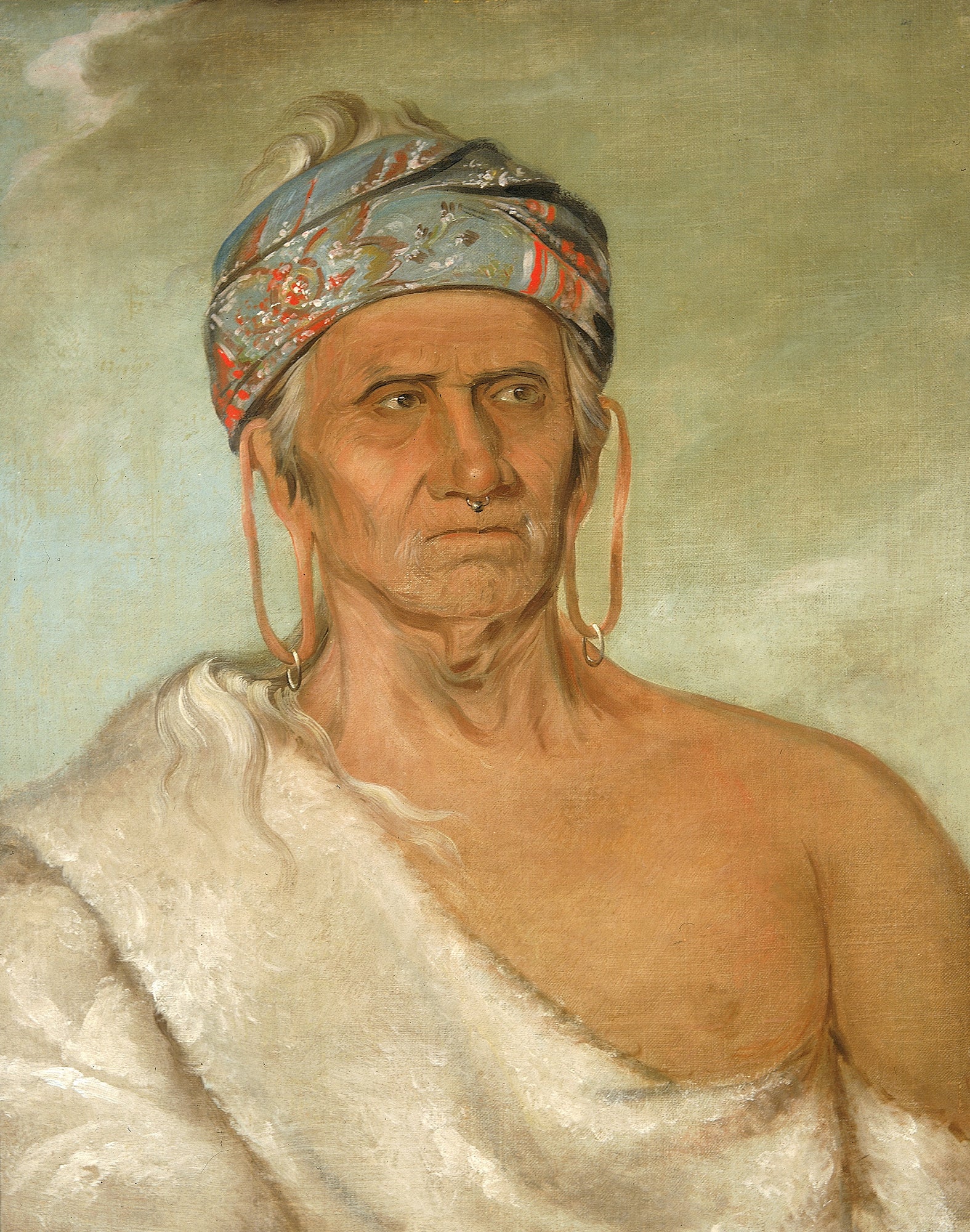 Lay-láw-she-kaw, remonte la rivière, un vieux chef - George Catlin
