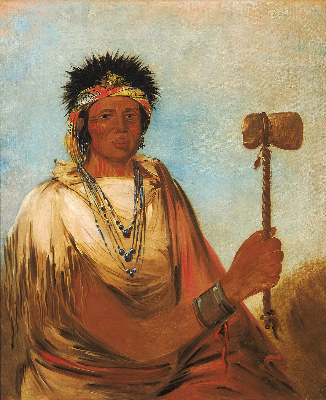 Men-són-se-ah, main gauche, un guerrier - George Catlin
