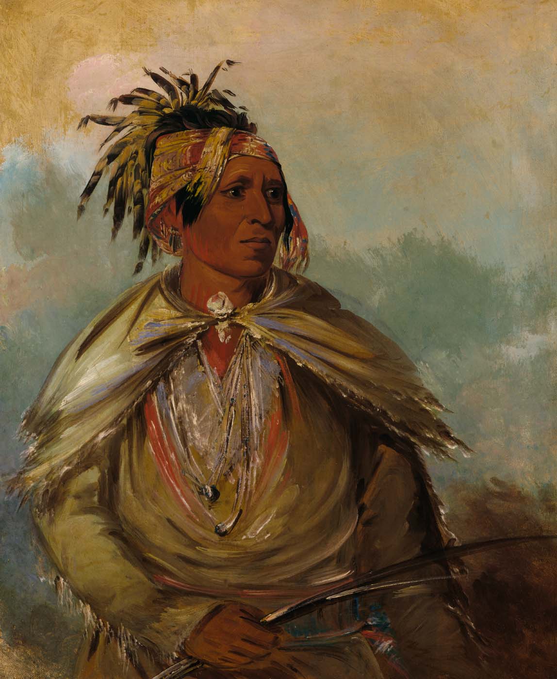 Pah-mee-ców-ee-tah, l'homme qui traque, un chef - George Catlin
