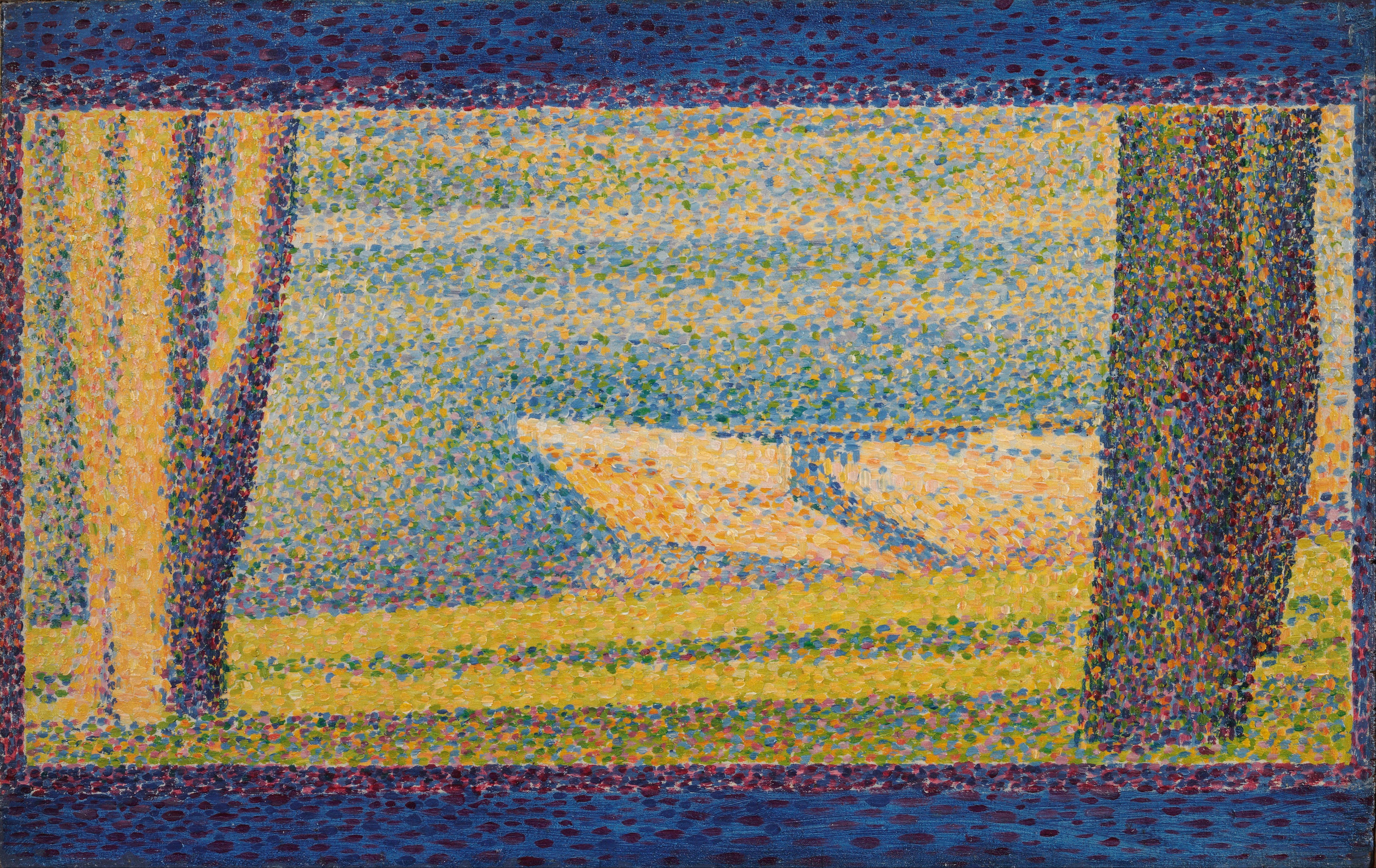 Reproduction du tableau « Bateaux et arbres amarrés - Georges Seurat » par Alpha Reproduction en peinture à l’huile