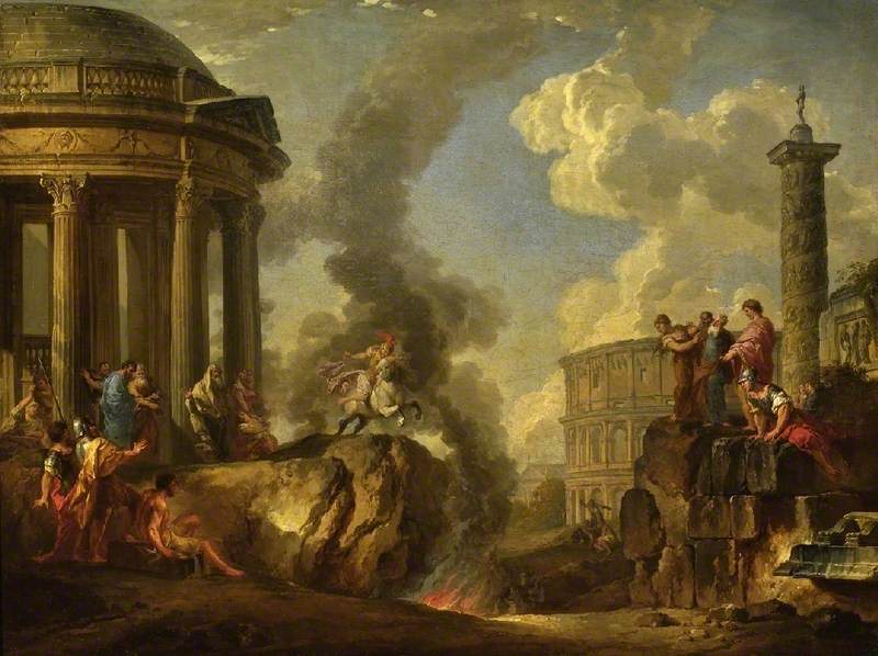 Marcus Curtius sautant dans le golfe - Giovanni Paolo Panini