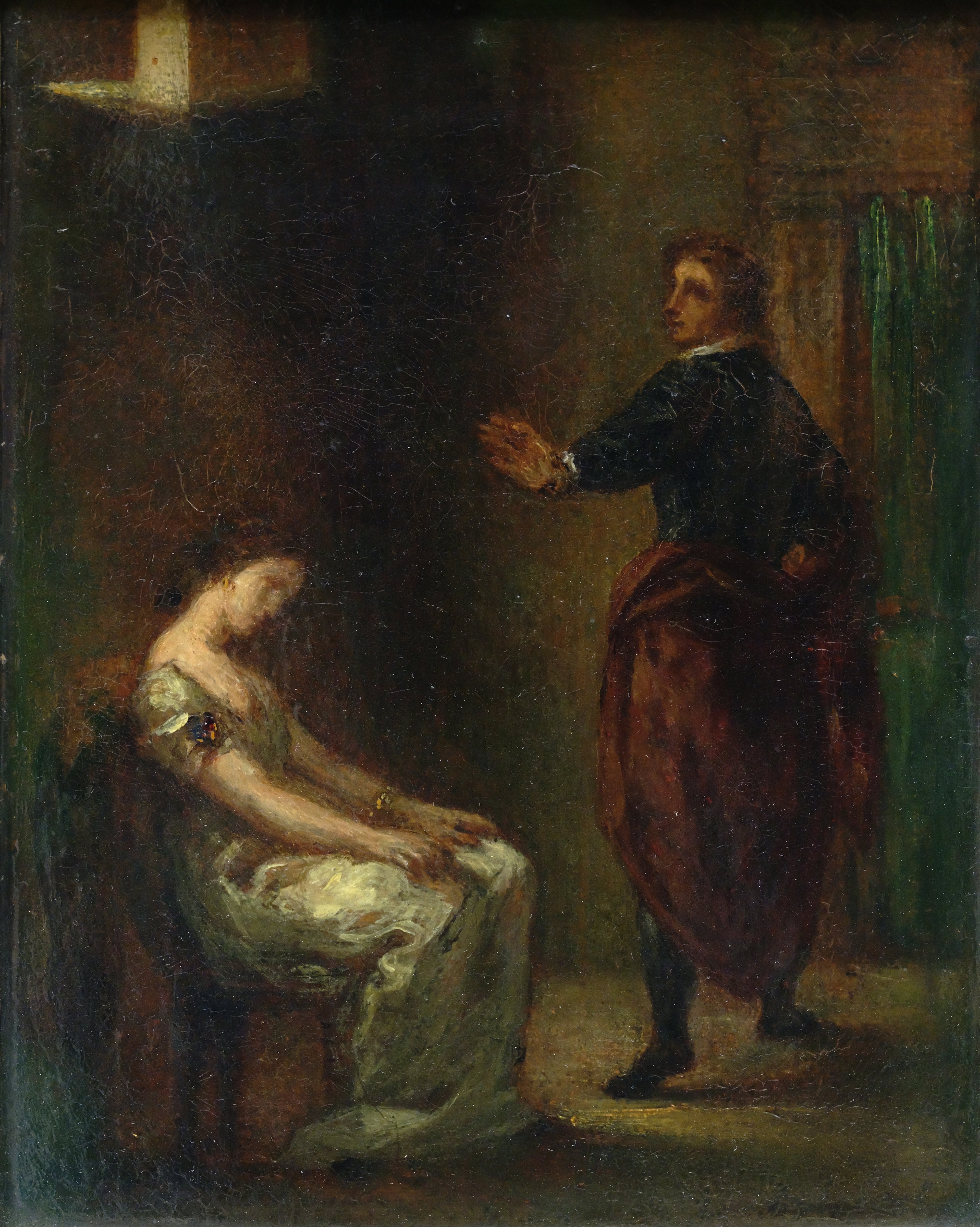 Reproduction du tableau « Hamlet et Ophélie - Eugène Delacroix » par Alpha Reproduction en peinture à l’huile