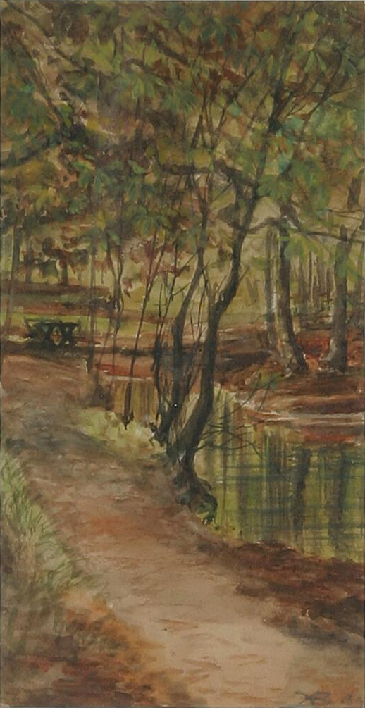Un paysage de la rivière à Odense. - H. A. Brendekilde