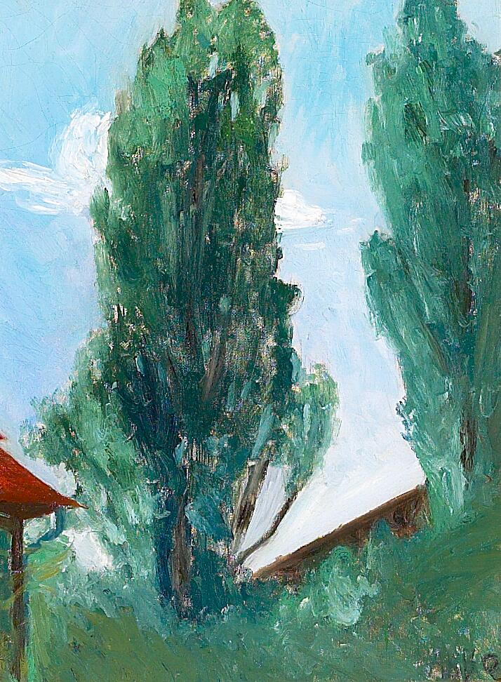 Journée d'été avec de grands trois. - H. A. Brendekilde