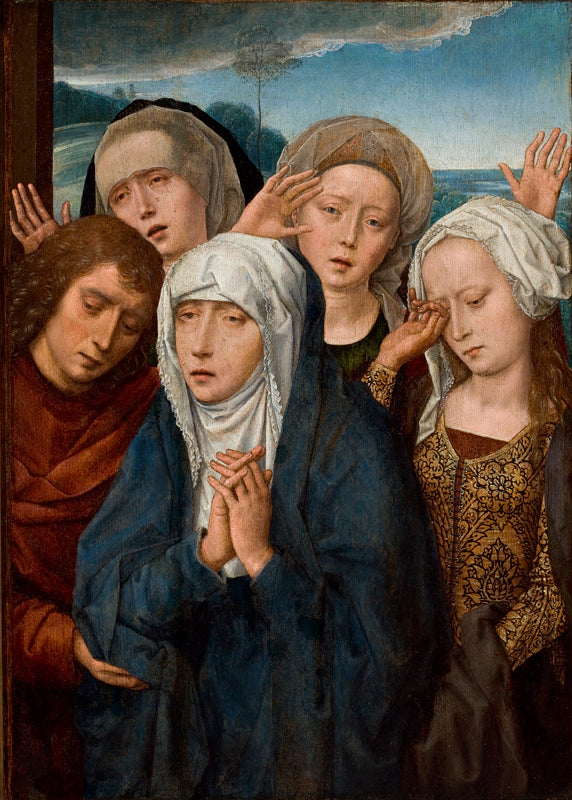 La Vierge en deuil avec saint Jean et les pieuses femmes de Galilée - Hans Memling
