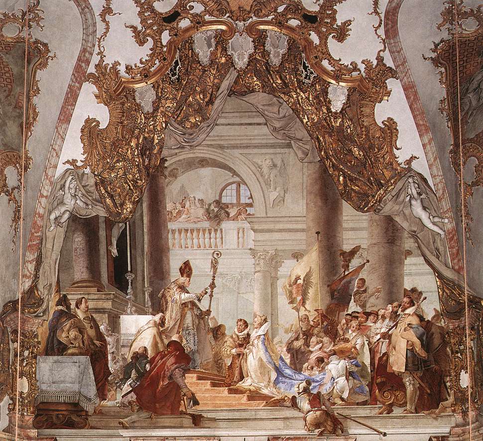 Le mariage de l'Empereur Frédéric I. Barberousse et Béatrice de Bourgogne, fresque au plafond - Giovanni Battista Tiepolo