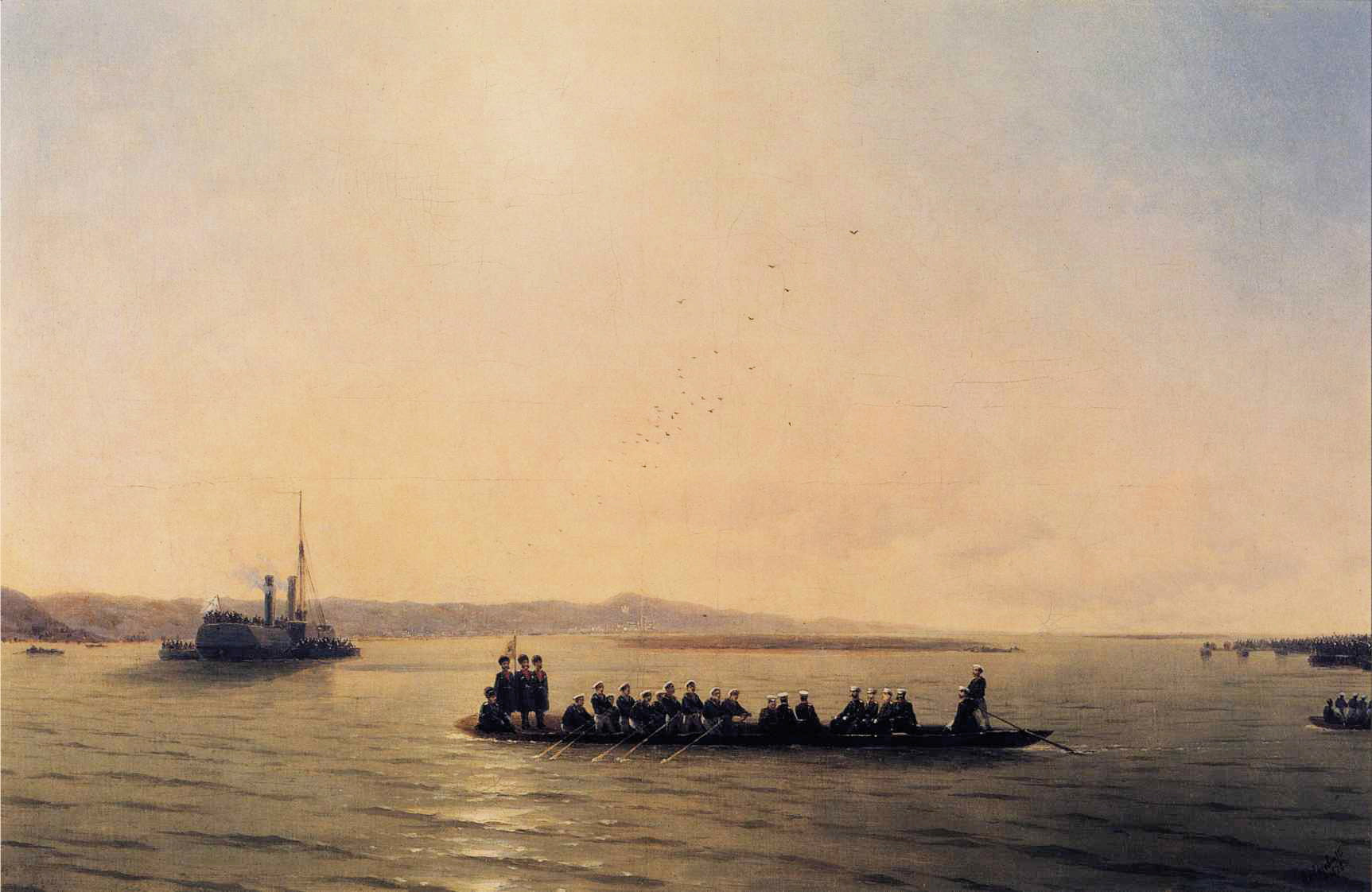 Alexandre II traversant le Danube - Ivan Aïvazovski