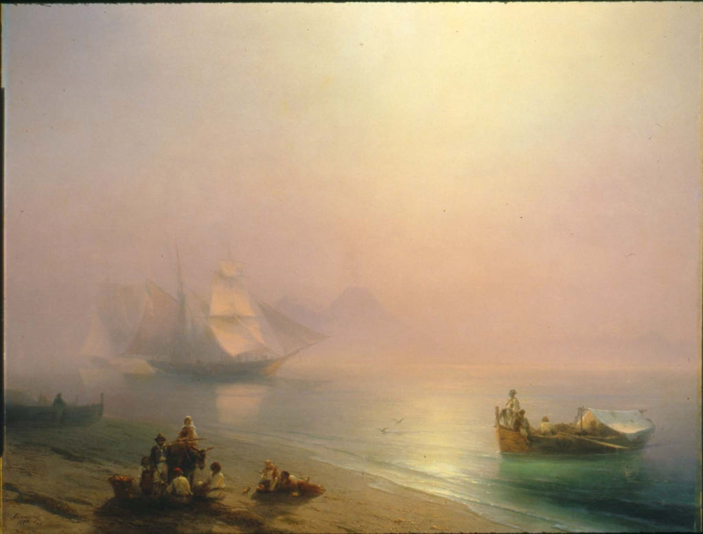 Pêcheurs et leurs familles sur la rive de la baie de Naples - Ivan Aïvazovski