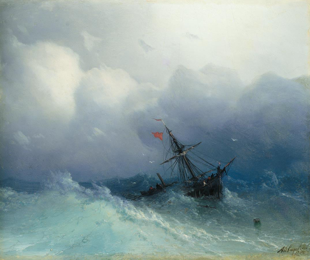 Naufrage sur une mer agitée - Ivan Aïvazovski