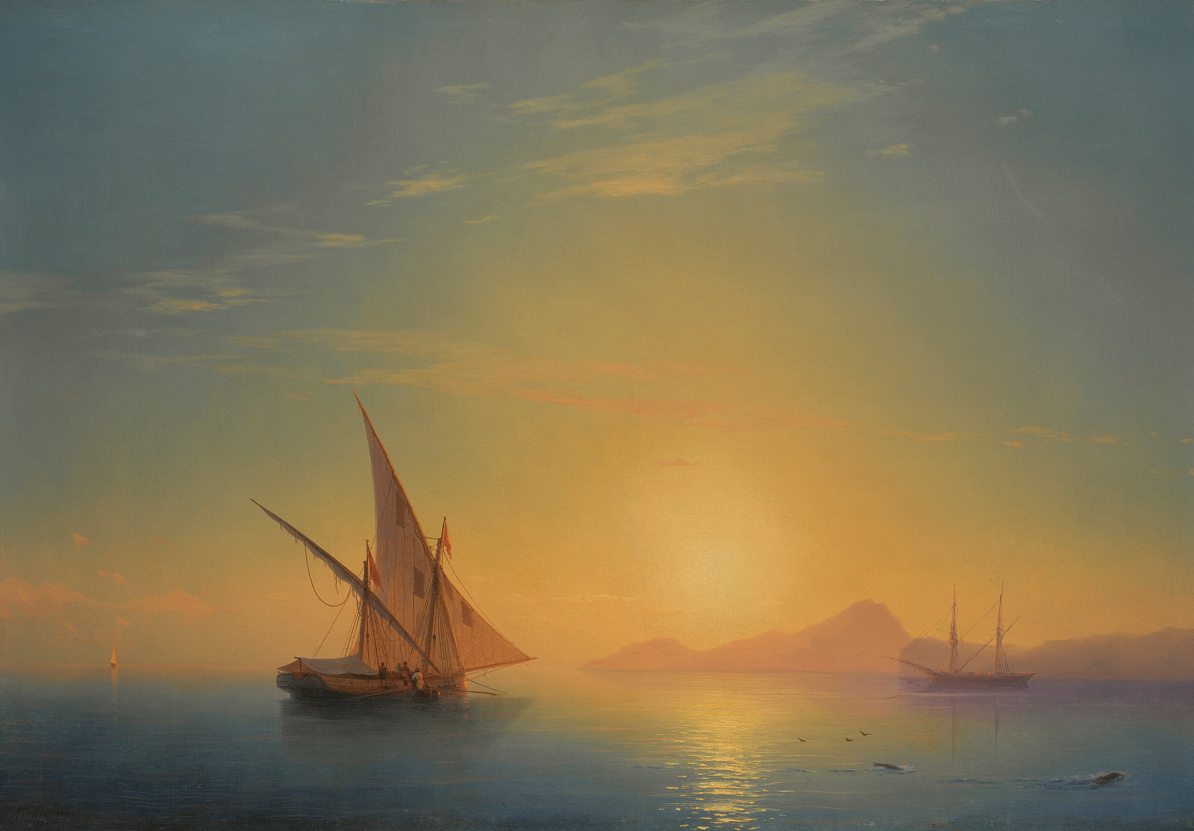 L'île d'Ischia au coucher du soleil (Coucher de soleil sur Ischia) - Ivan Aïvazovski