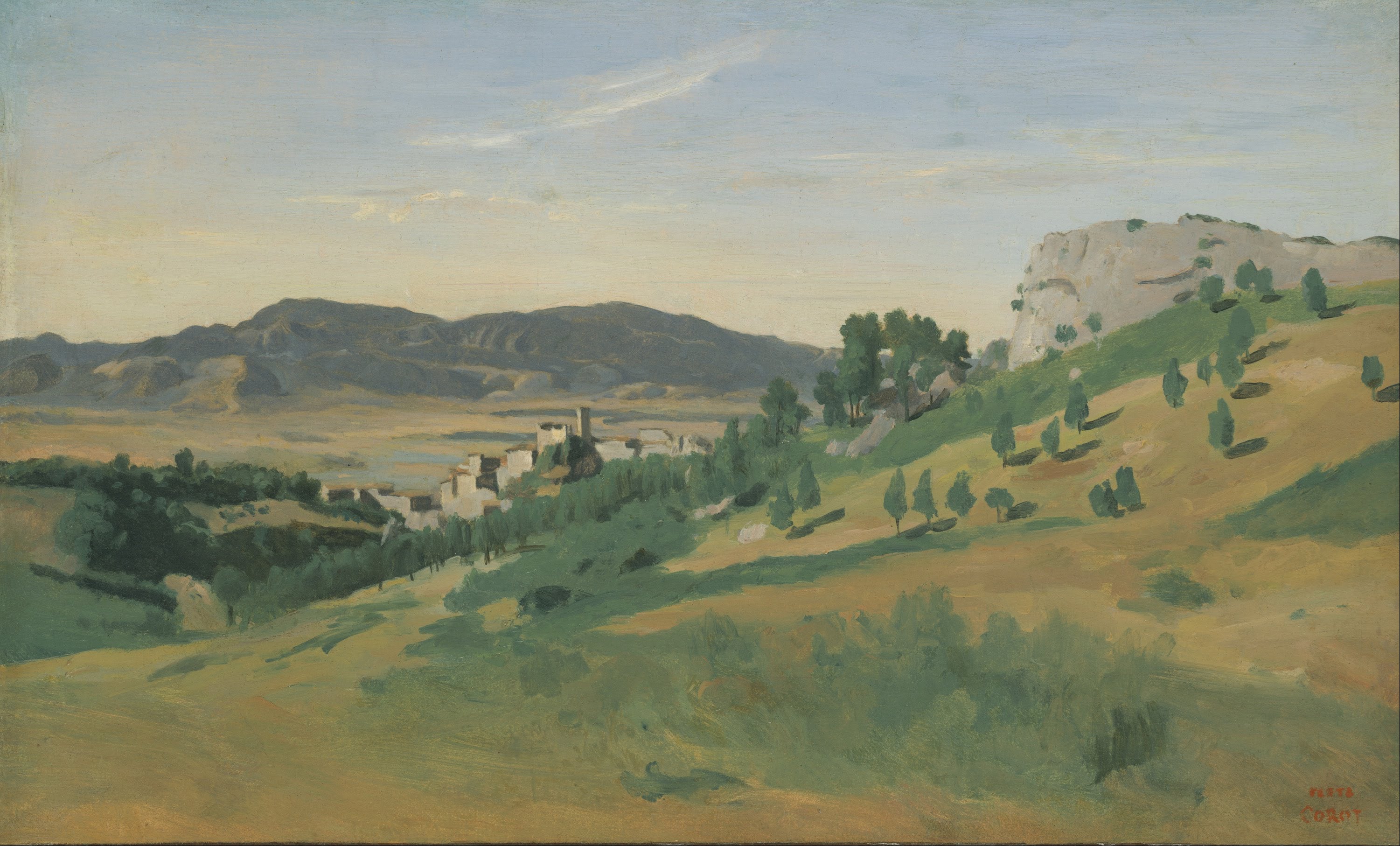 Vue d'Olevano - Jean-Baptiste Camille Corot
