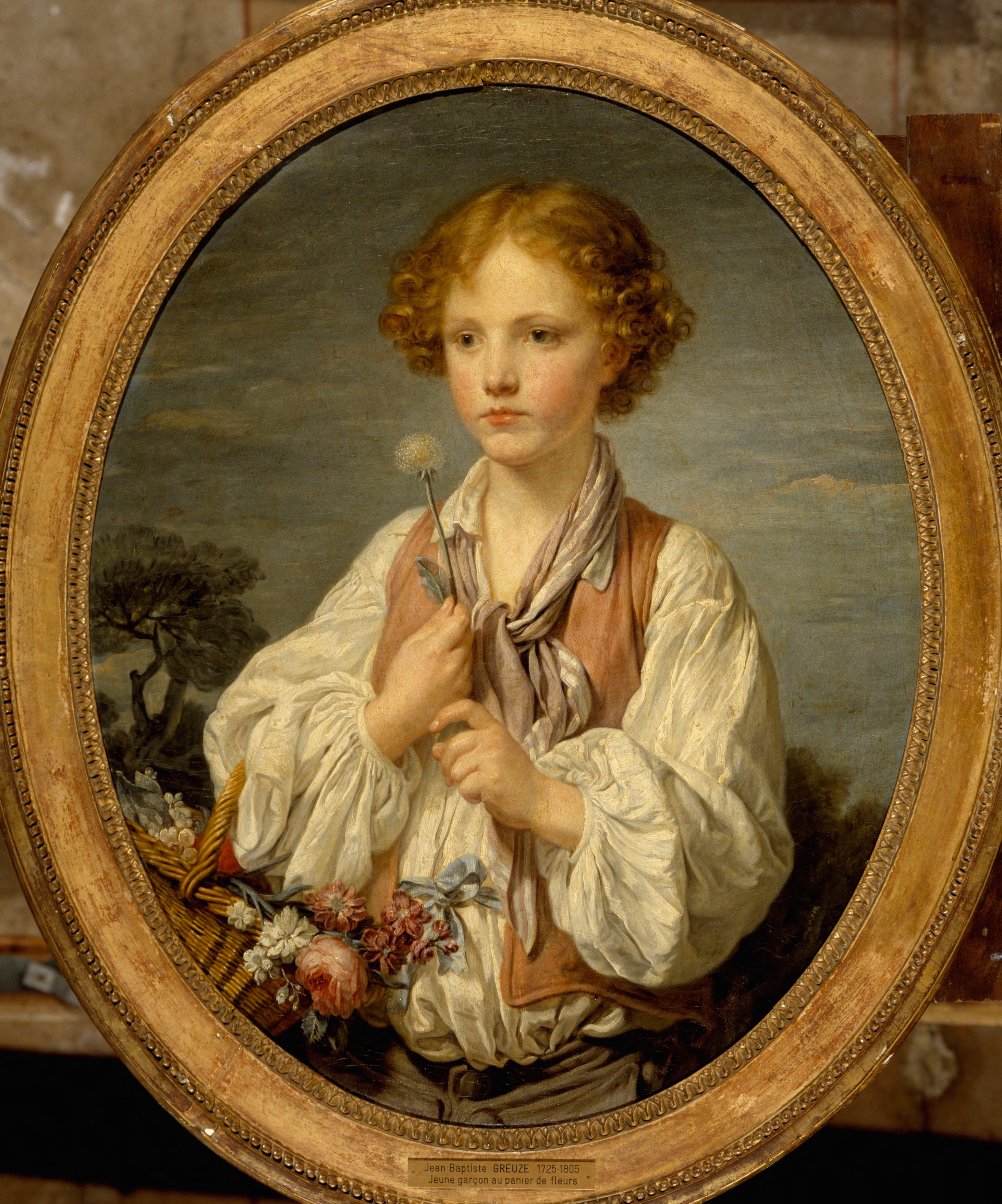 Jeune berger qui tente le sort pour savoir s'il est aimé de sa bergère - Jean-Baptiste Greuze