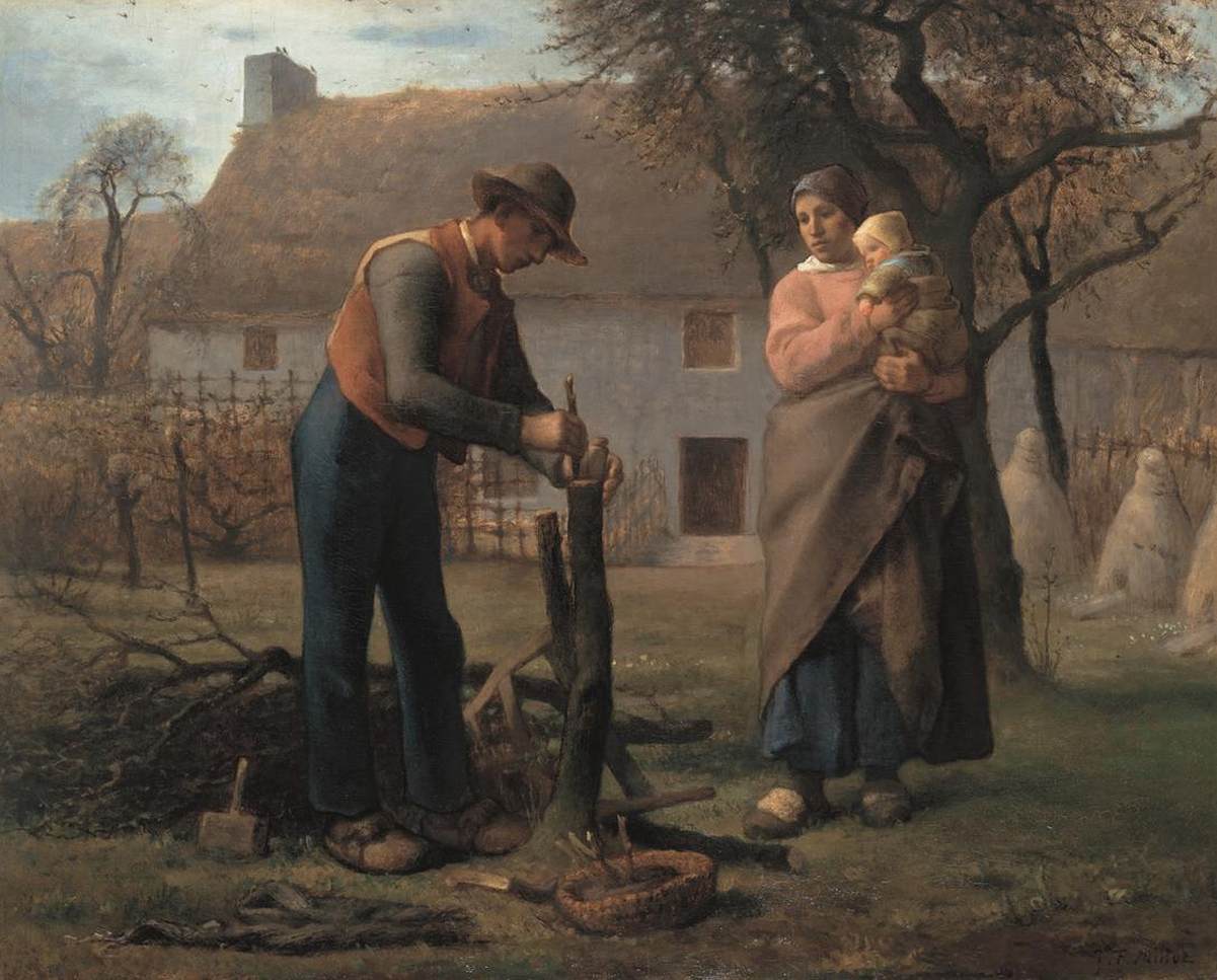Agriculteur insérant une greffe sur un arbre - Jean-François Millet
