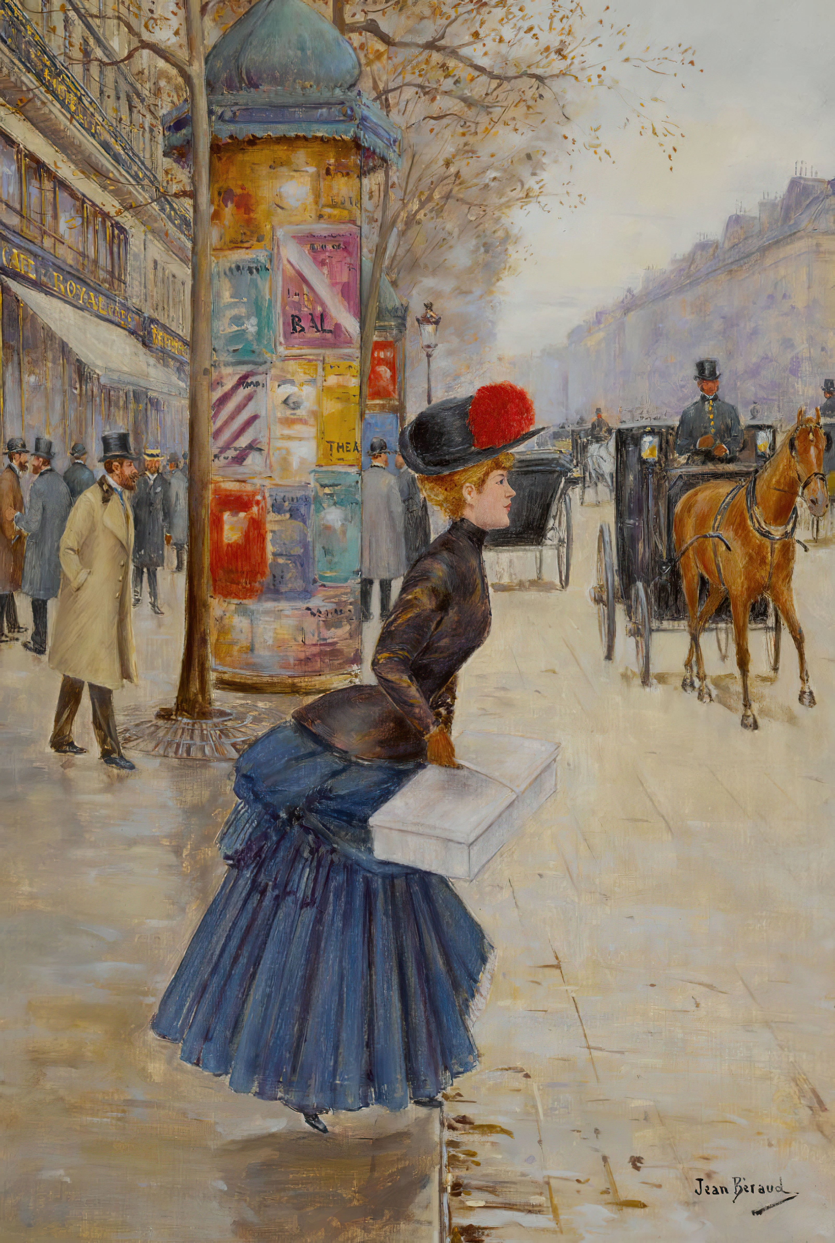 Jeune femme traversant le boulevard - Jean Béraud