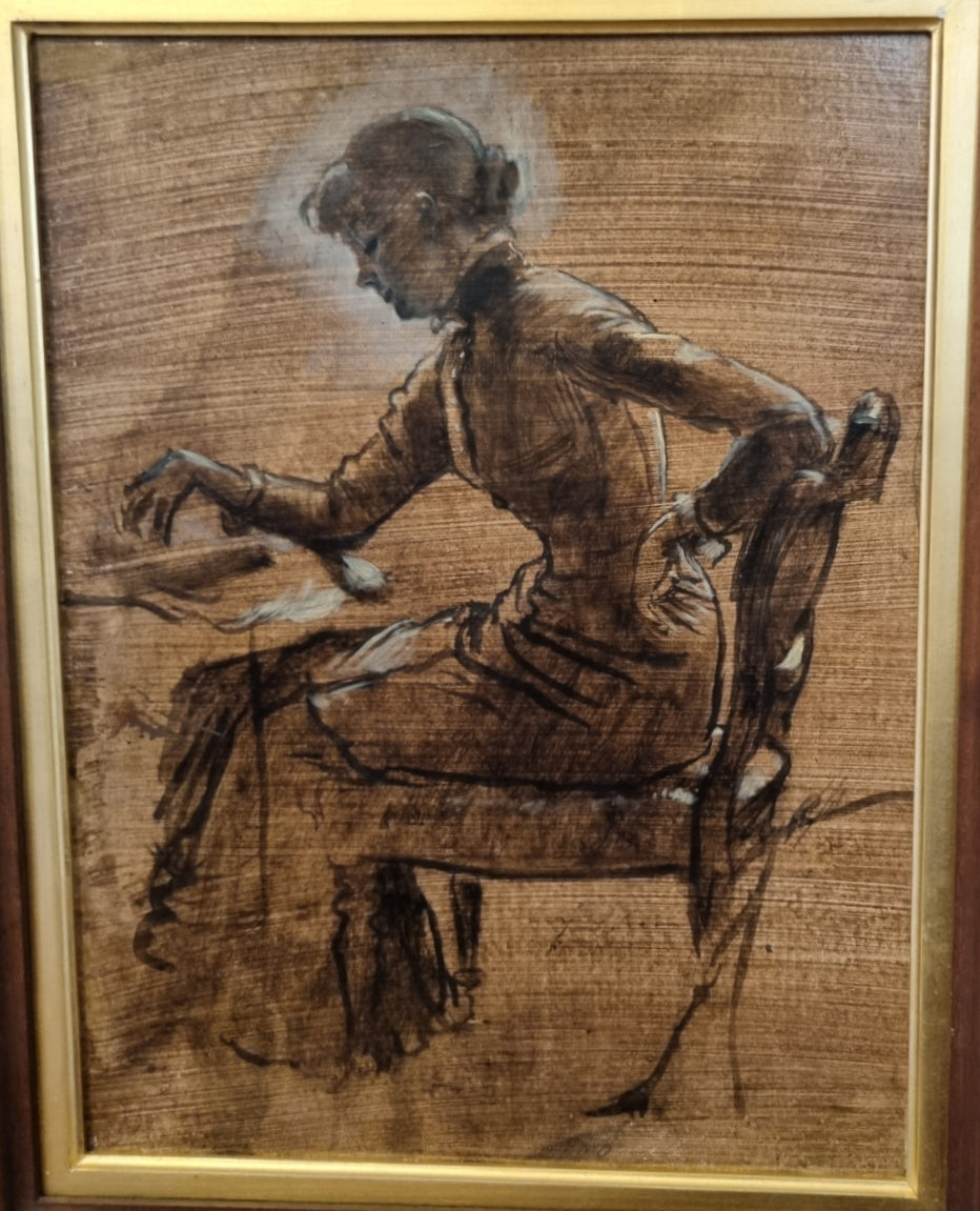 Jeune femme jouant aux échecs - James Tissot