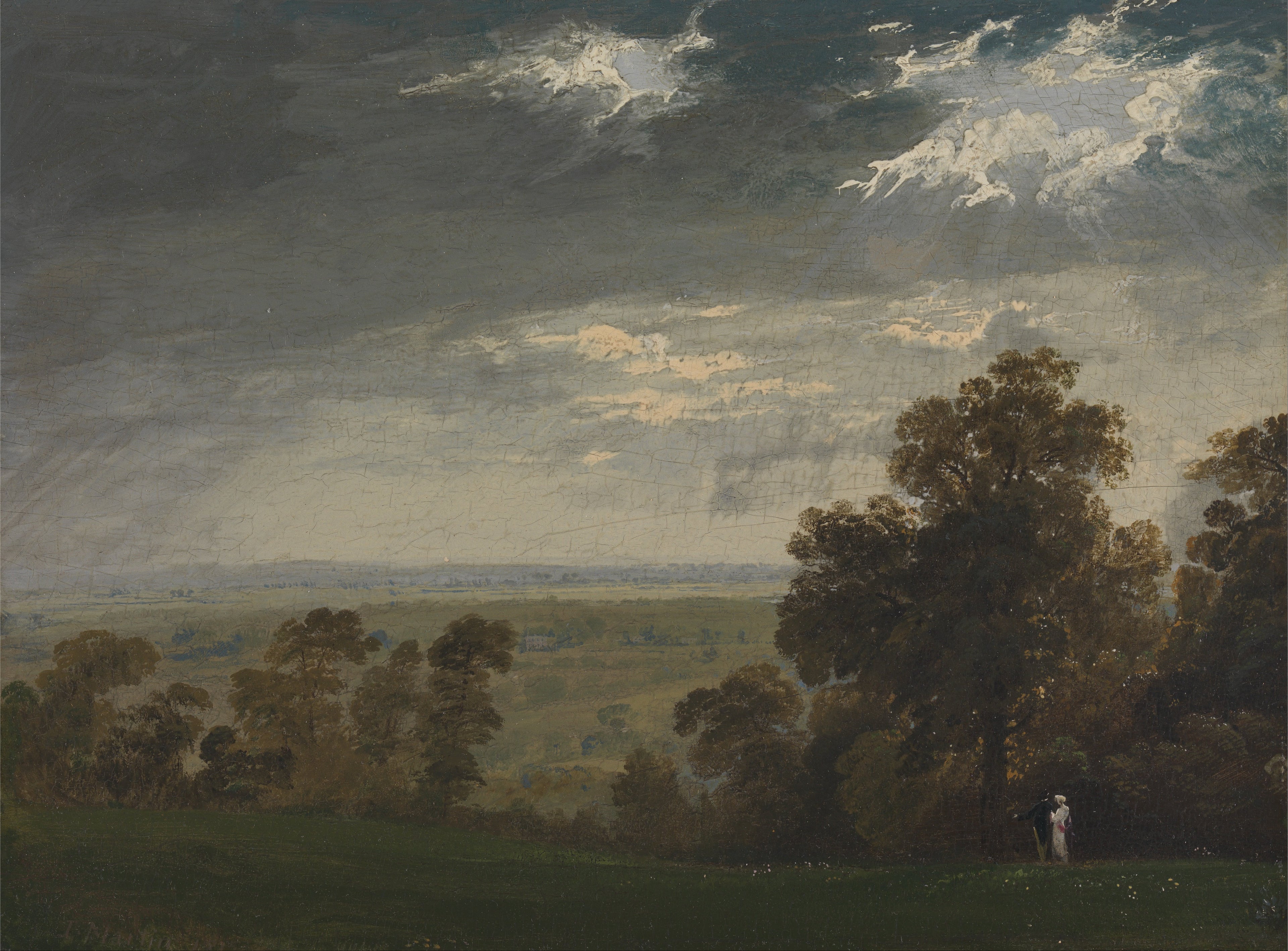 Paysage, l'île de Wight ou Richmond Hill - John Martin