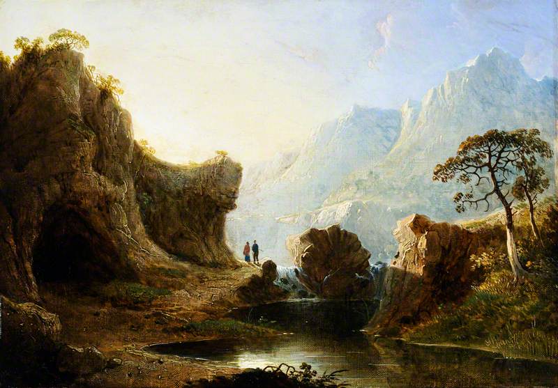 Paysage de montagne avec rochers - John Martin