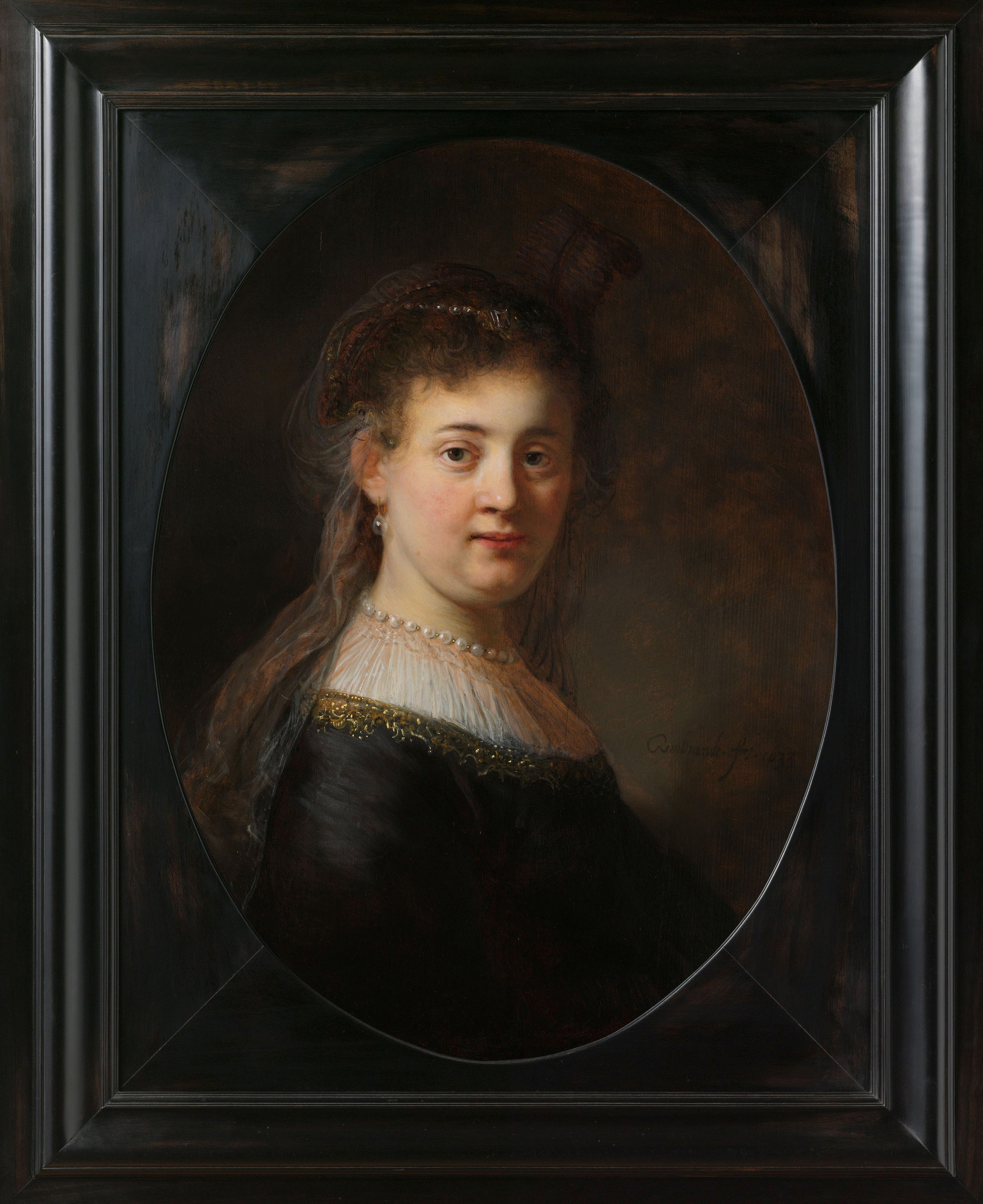 Reproduction du tableau « Jeune femme en costume fantastique - Rembrandt » par Alpha Reproduction en peinture à l’huile