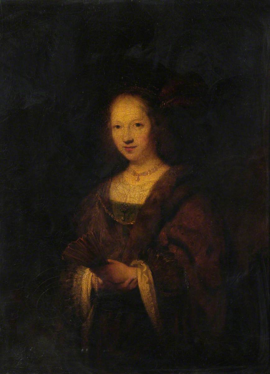 La Dame à l'éventail (d'après Rembrandt) - Joshua Reynolds