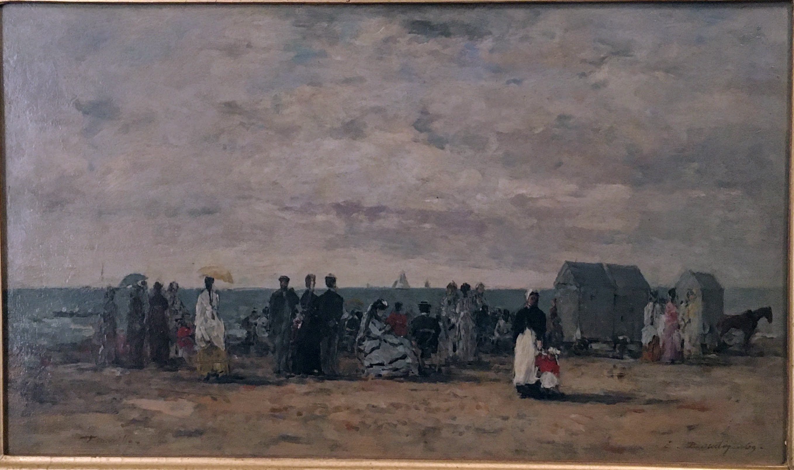 Reproduction du tableau « La Plage de Trouville - Eugène Boudin » par Alpha Reproduction en peinture à l’huile