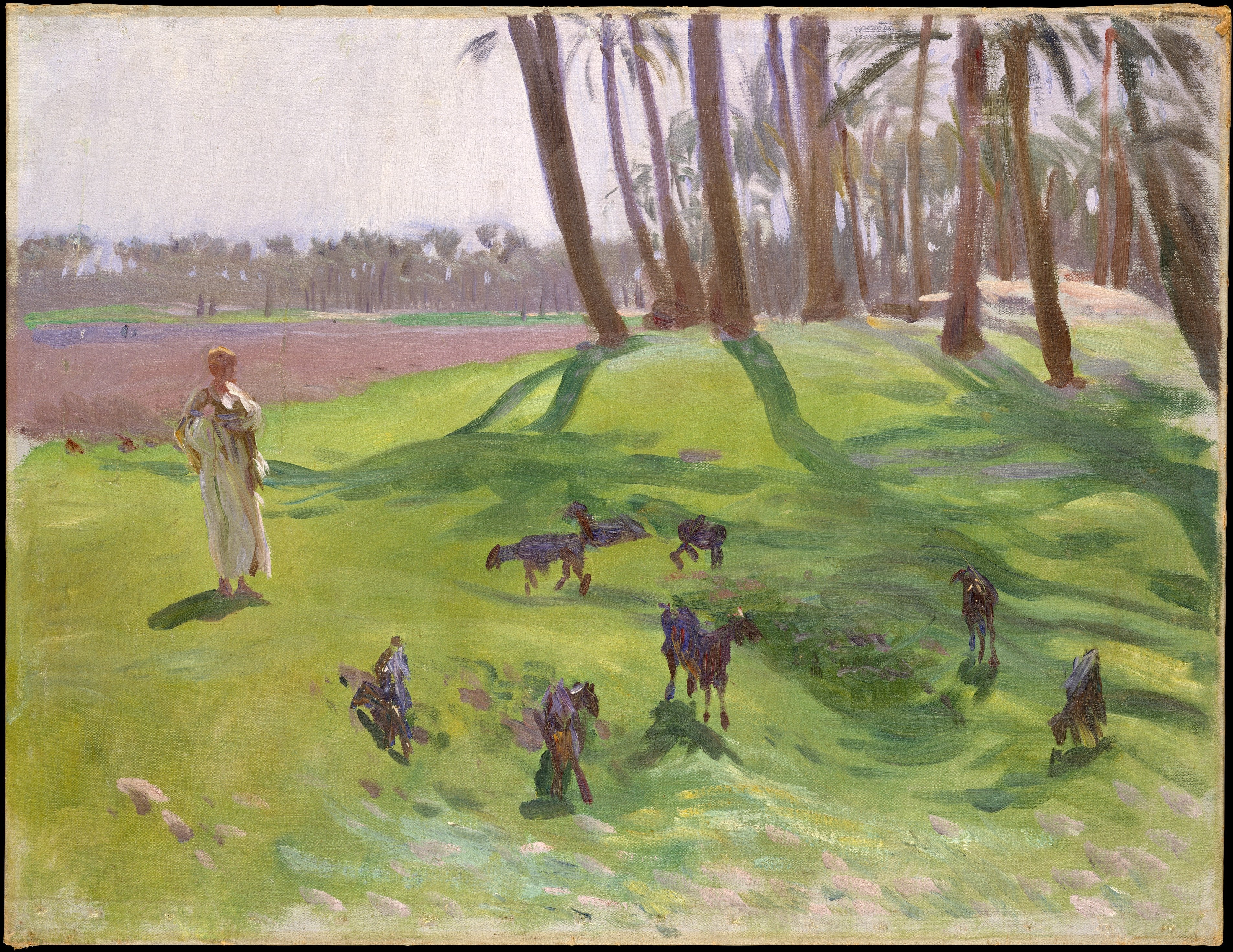 Reproduction du tableau « Paysage avec chevrier - John Singer Sargent » par Alpha Reproduction en peinture à l’huile