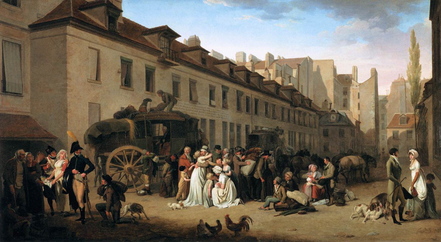 L'Arrivée d'une diligence dans la cour des Messageries - Louis-Léopold Boilly