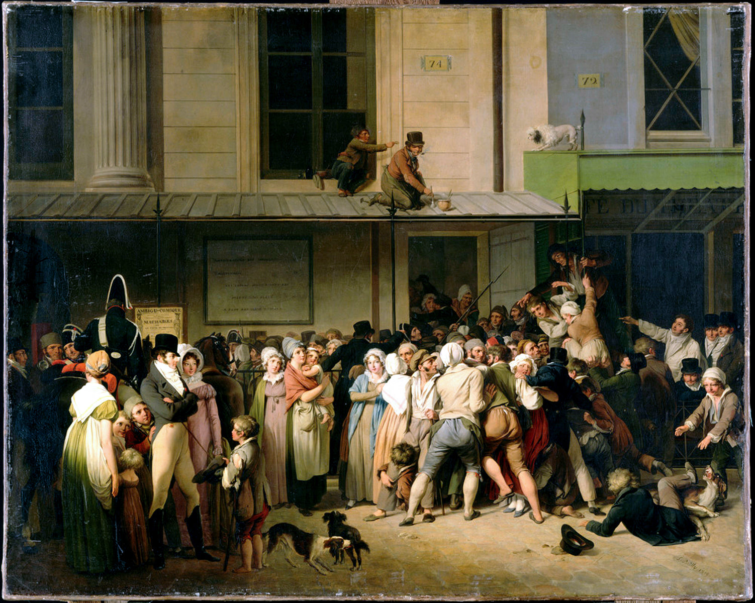 L'Entrée du théâtre de l'Ambigu-Comique à une représentation gratis - Louis-Léopold Boilly