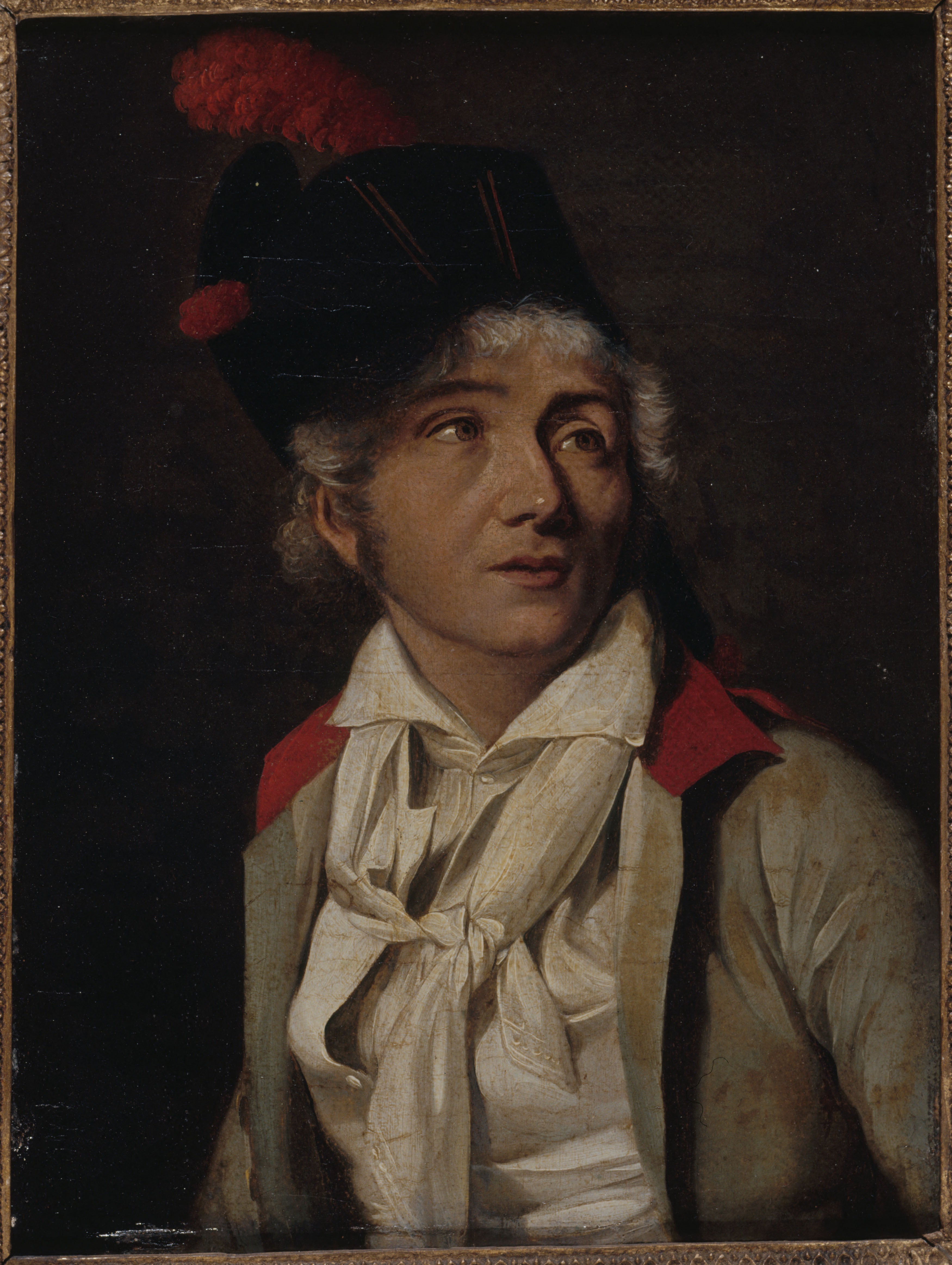 Portrait d'un acteur, en veste blanche à collet rouge - Louis-Léopold Boilly