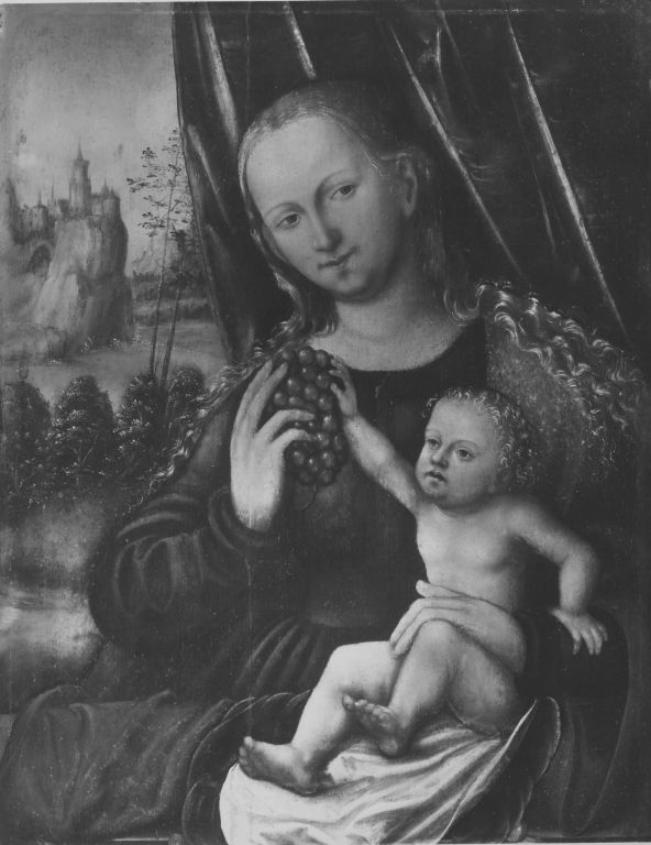 Vierge à l'enfant et grappe de raisin - Lucas Cranach the Elder