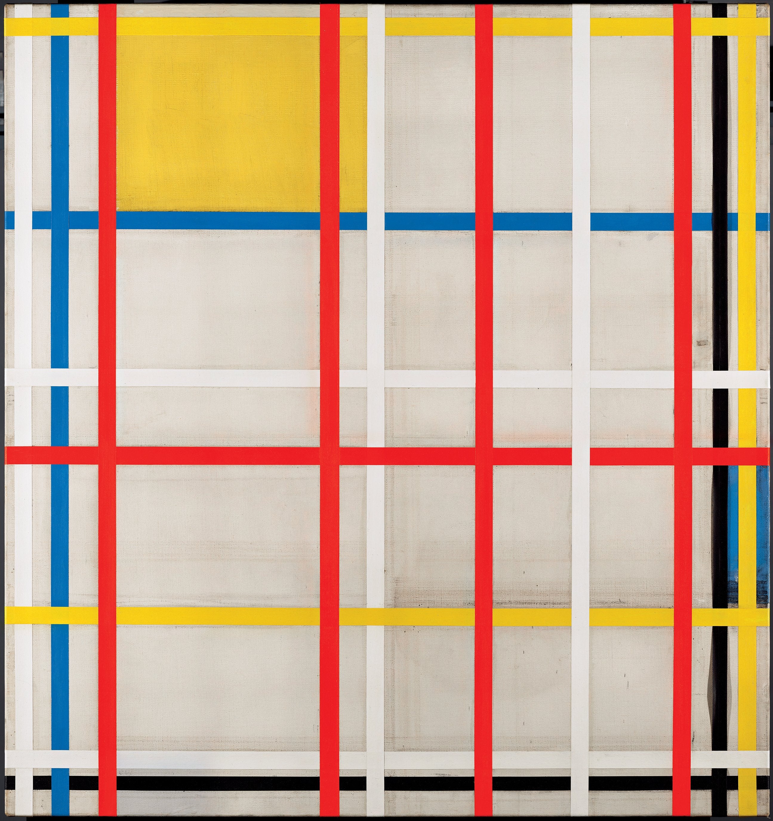 Reproduction du tableau « New York City, 3 (inachevé) - Piet Mondrian » par Alpha Reproduction en peinture à l’huile