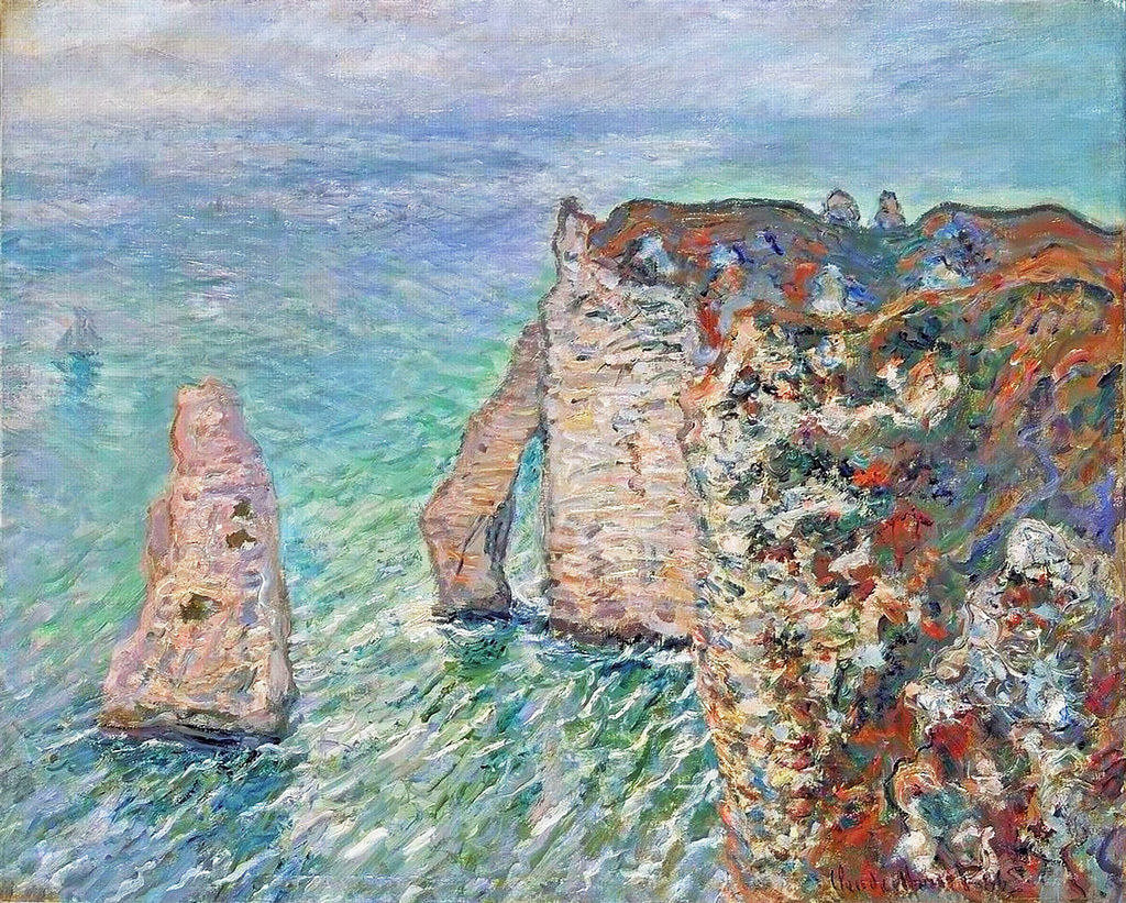 Reproduction du tableau « L'aiguille de roche et la porte d'Aval - Claude Monet » par Alpha Reproduction en peinture à l’huile