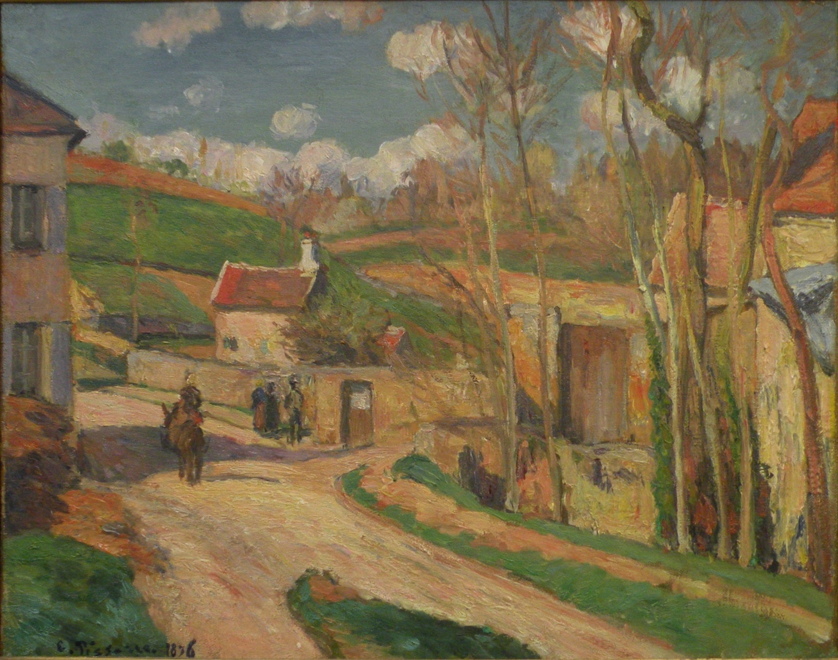 Reproduction du tableau « Un carrefour à l'Hermitage, Pontoise - Camille Pissarro » par Alpha Reproduction en peinture à l’huile