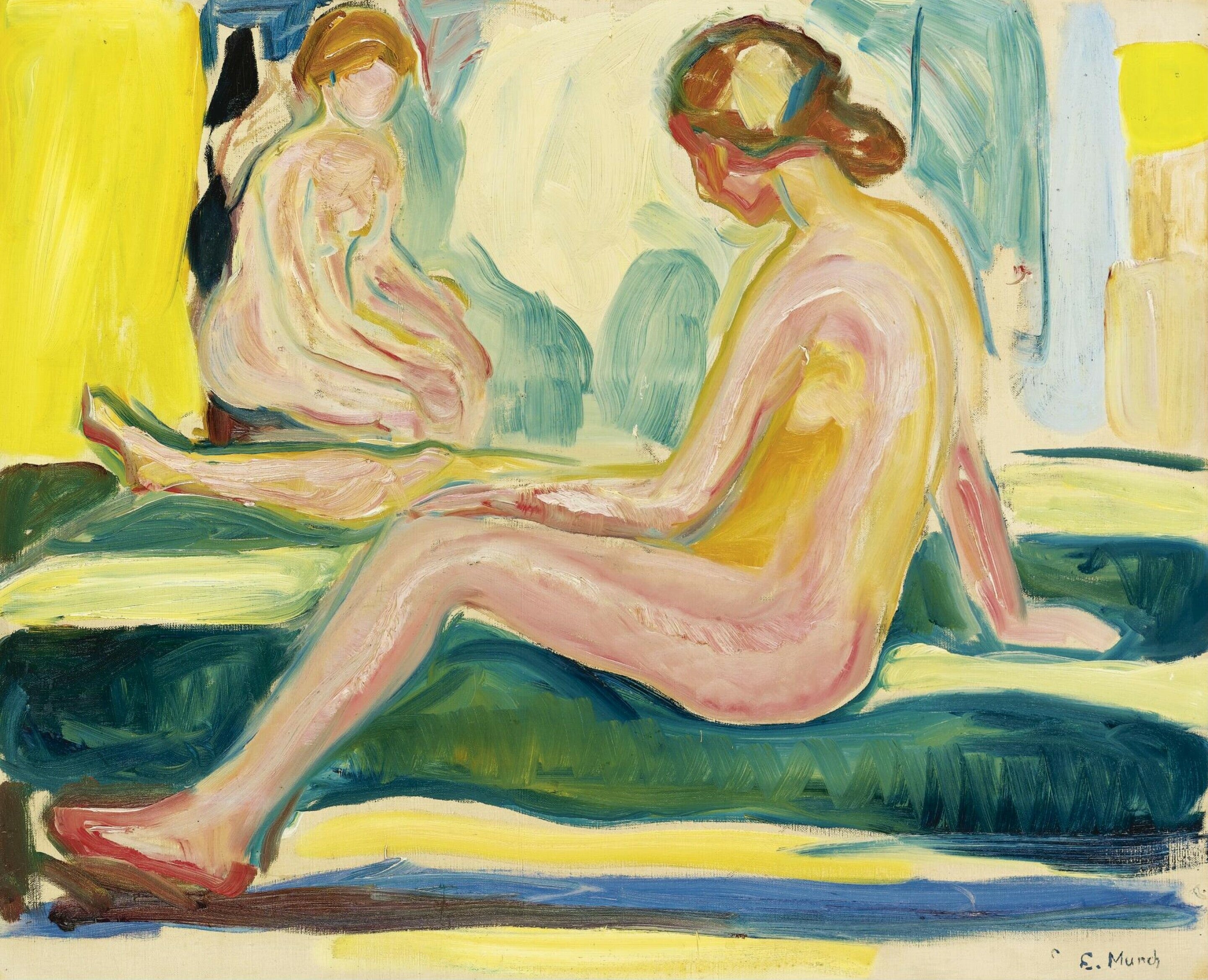 Reproduction du tableau « Nus féminins assis - Edvard Munch » par Alpha Reproduction en peinture à l’huile