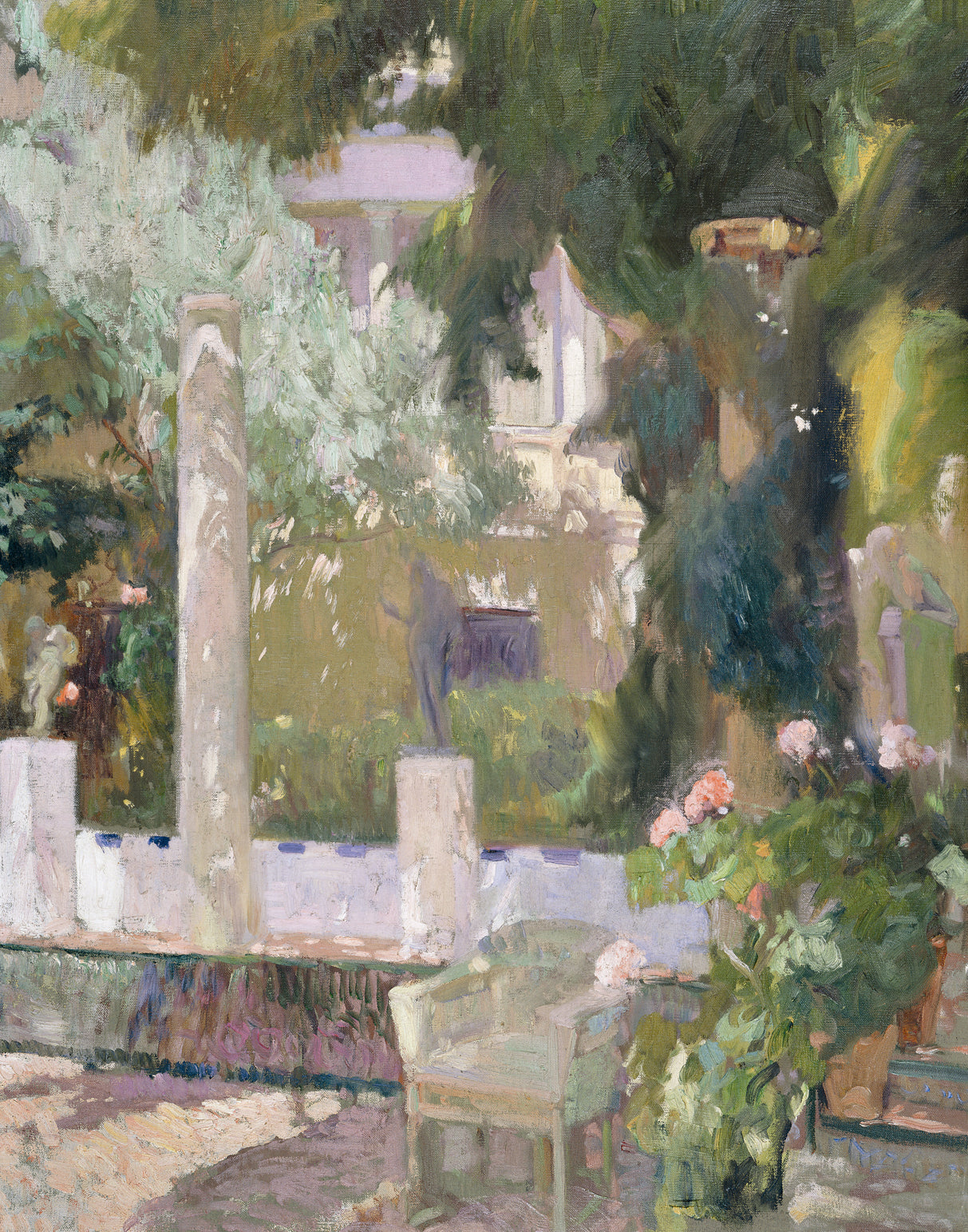 Reproduction du tableau « Jardin de la maison Sorolla (1920) - Joaquín Sorolla » par Alpha Reproduction en peinture à l’huile