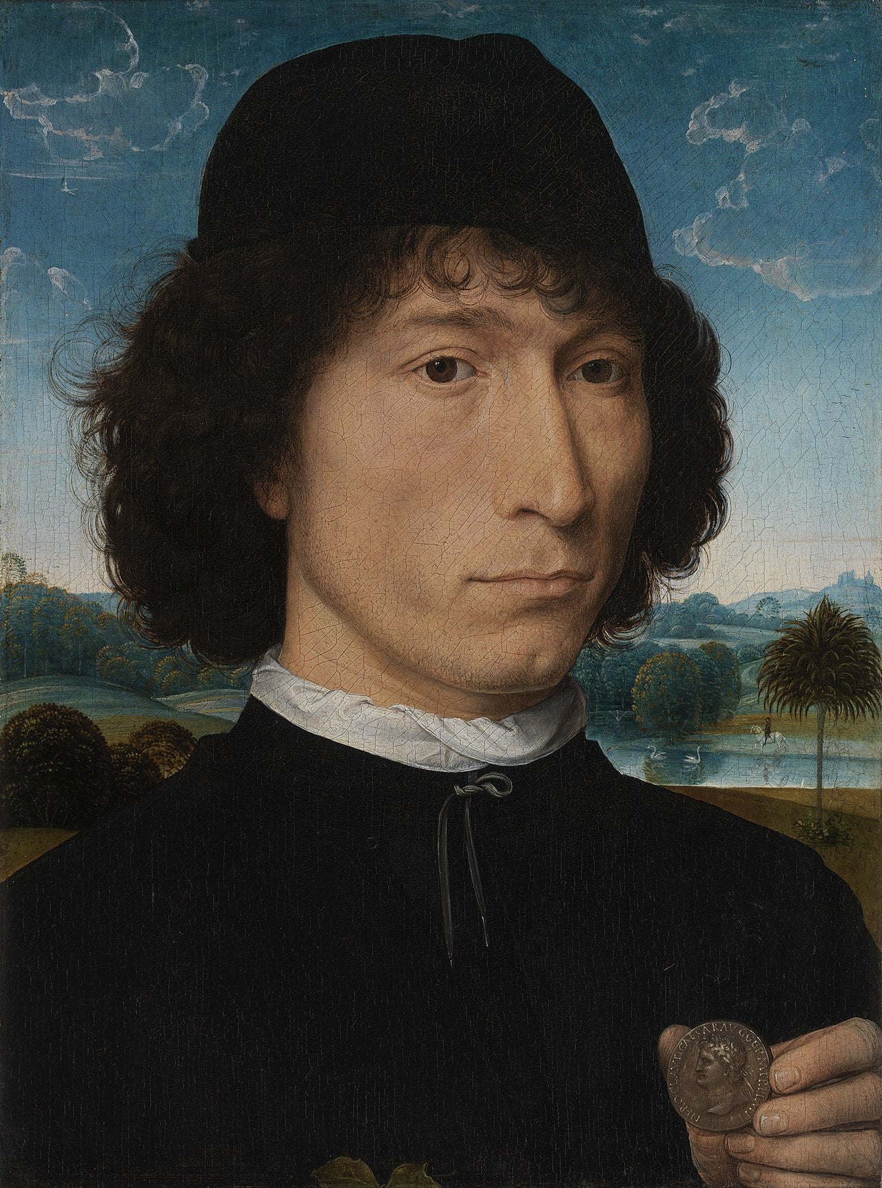 Homme avec une pièce de monnaie romaine - Hans Memling