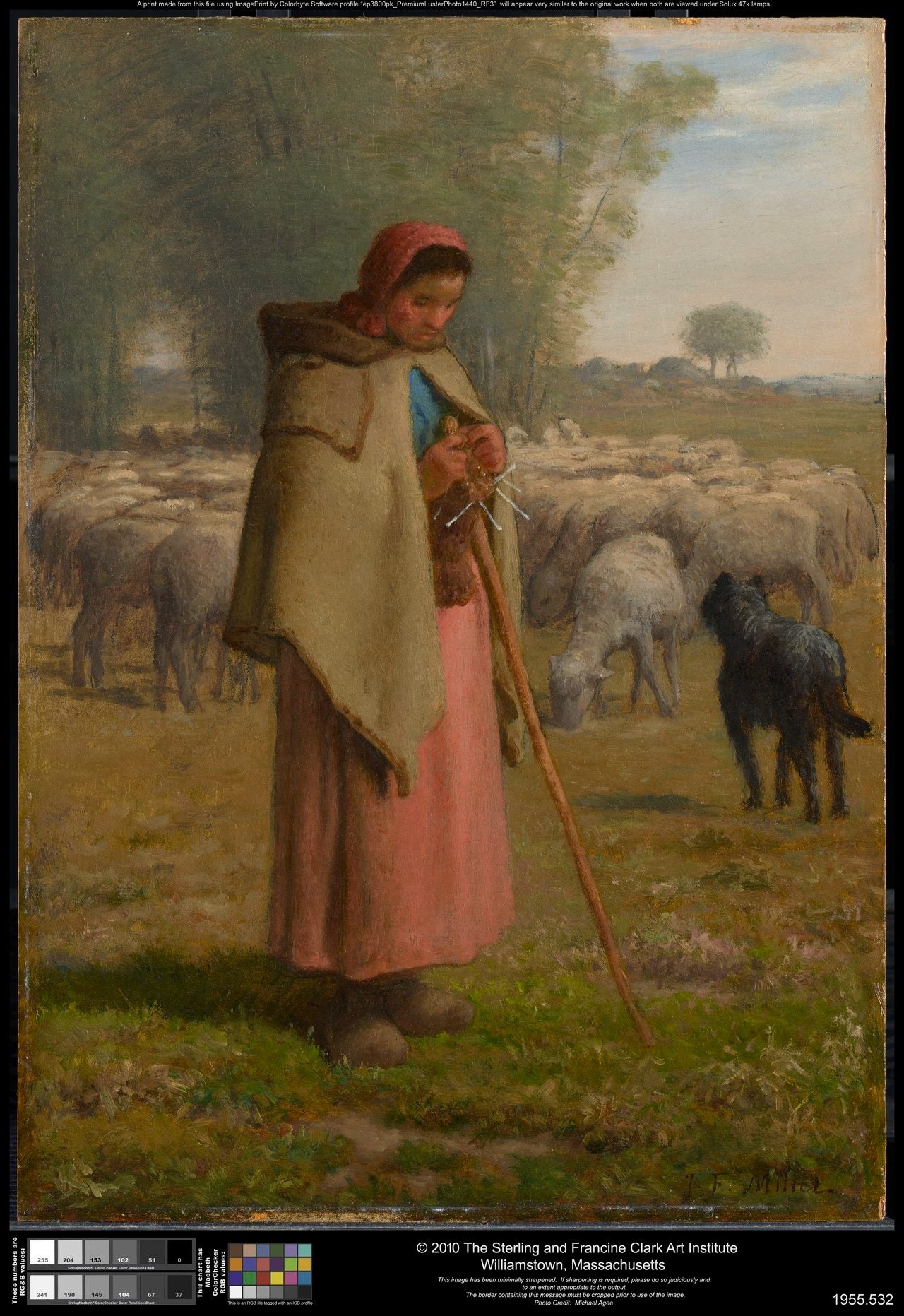 Jeune fille gardant ses moutons - Jean-François Millet