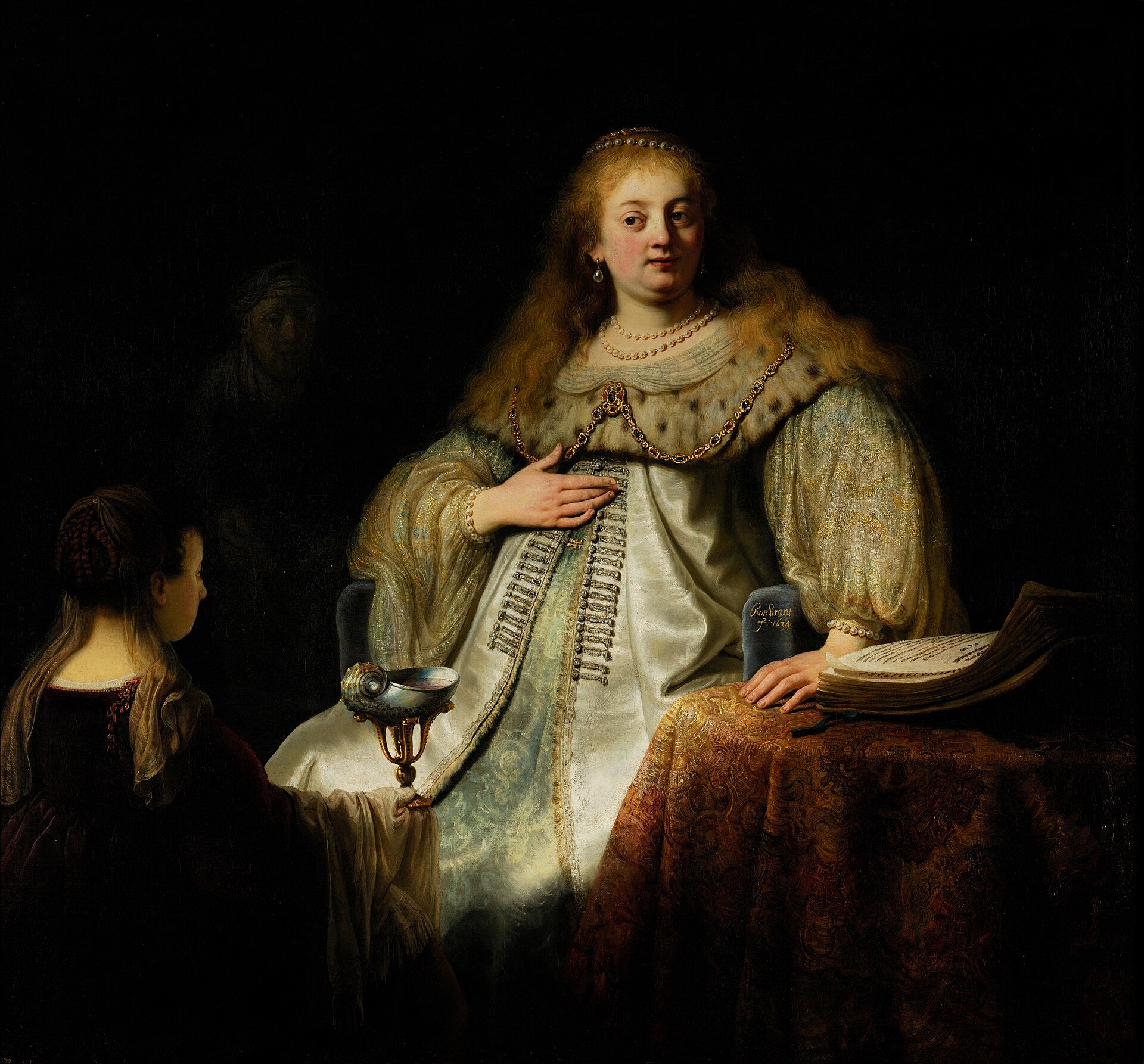 Reproduction du tableau « Judith au banquet d'Holopherne - Rembrandt » par Alpha Reproduction en peinture à l’huile