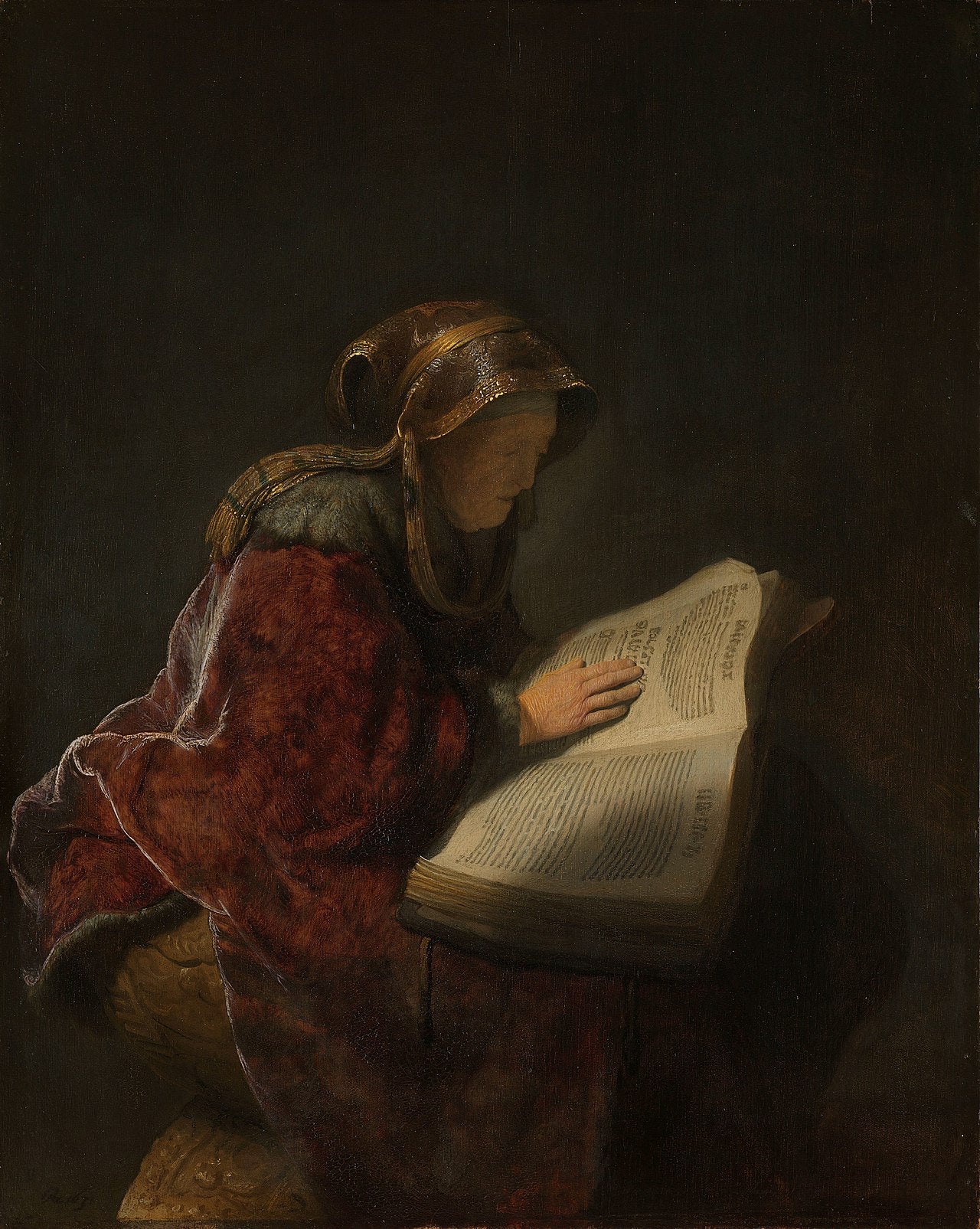 Reproduction du tableau « La Prophétesse Anne - Rembrandt » par Alpha Reproduction en peinture à l’huile
