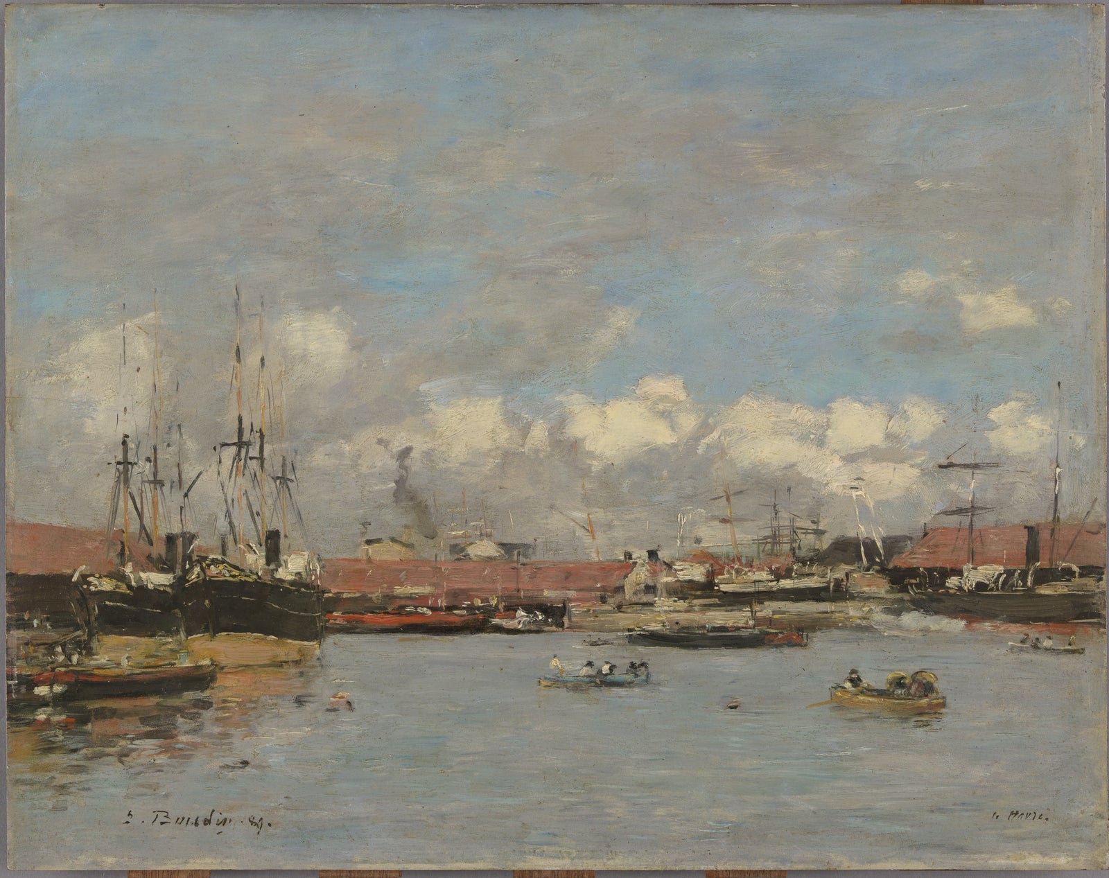 Reproduction du tableau « Le Havre, le bassin de la Citadelle - Eugène Boudin » par Alpha Reproduction en peinture à l’huile