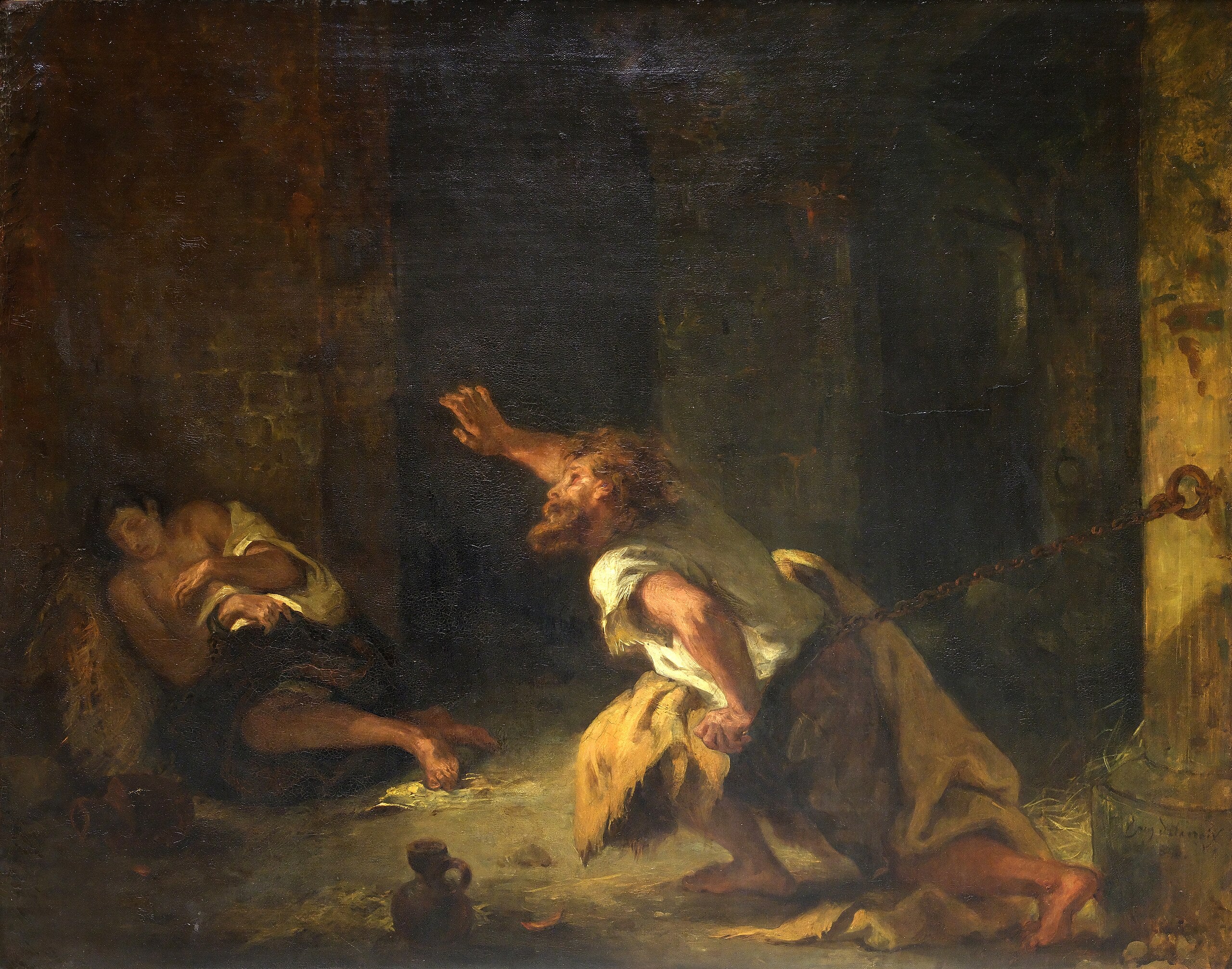 Reproduction du tableau « Le Prisonnier de Chillon - Eugène Delacroix » par Alpha Reproduction en peinture à l’huile