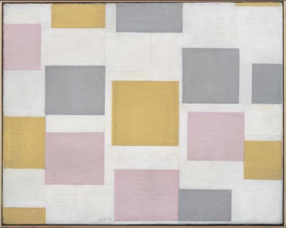 Reproduction du tableau « Composition avec plans de couleur 5 - Piet Mondrian » par Alpha Reproduction en peinture à l’huile