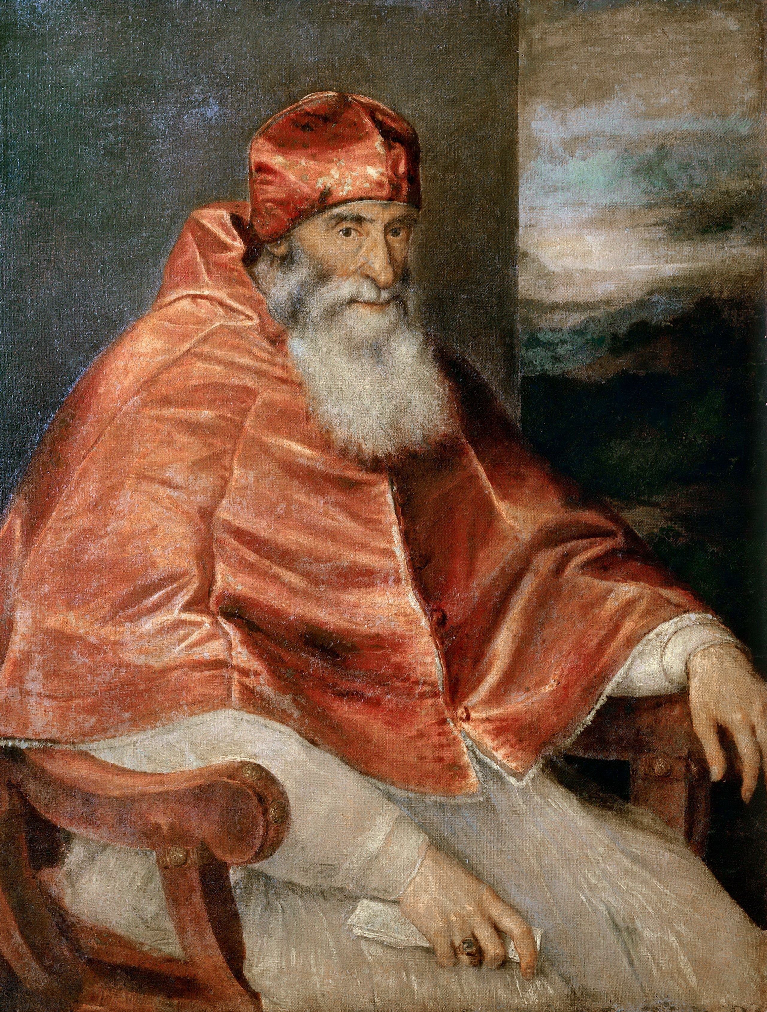 Portrait de Paul III au camauro - Titian
