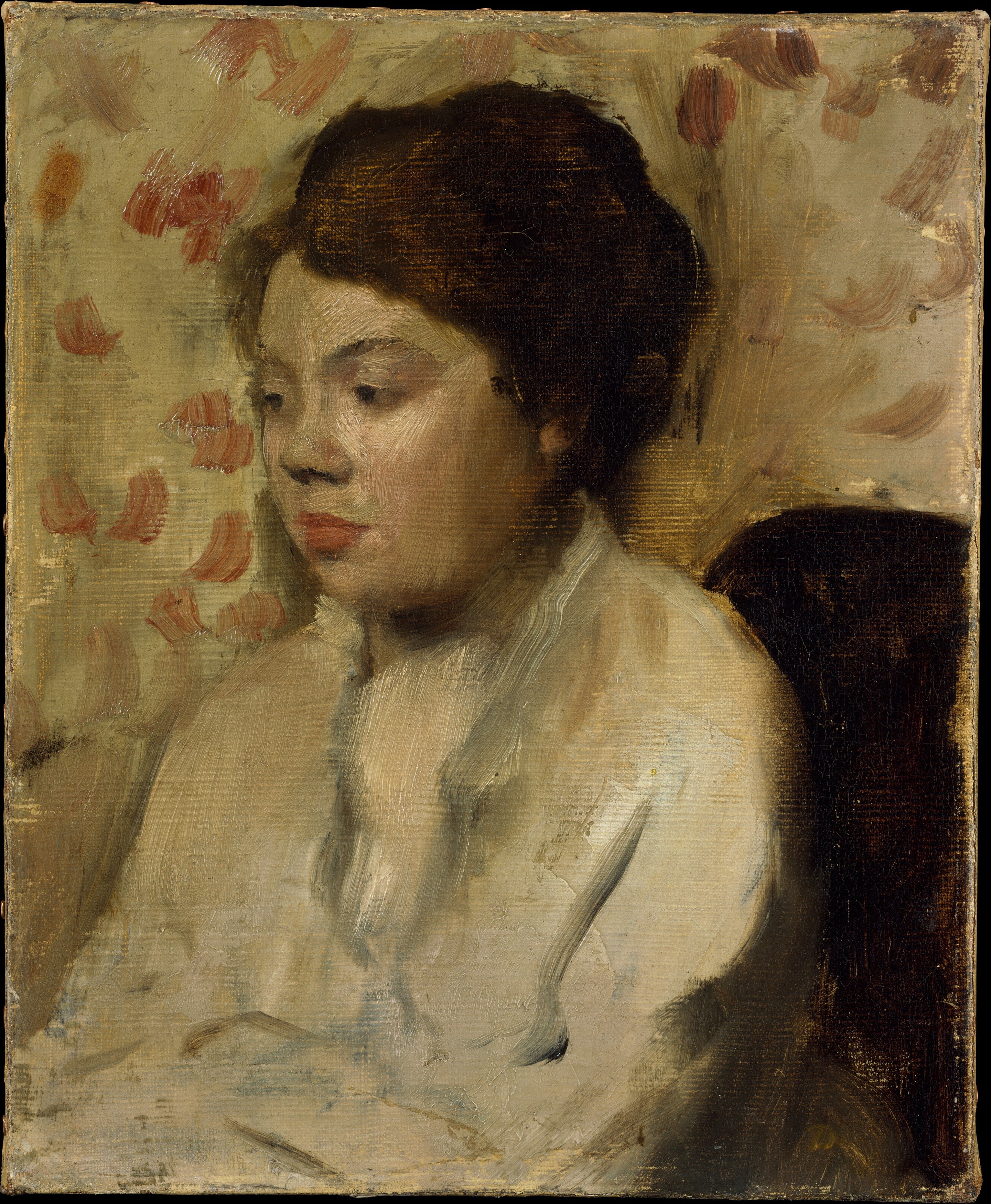 Reproduction du tableau « Portrait d'une jeune femme - Edgar Degas » par Alpha Reproduction en peinture à l’huile