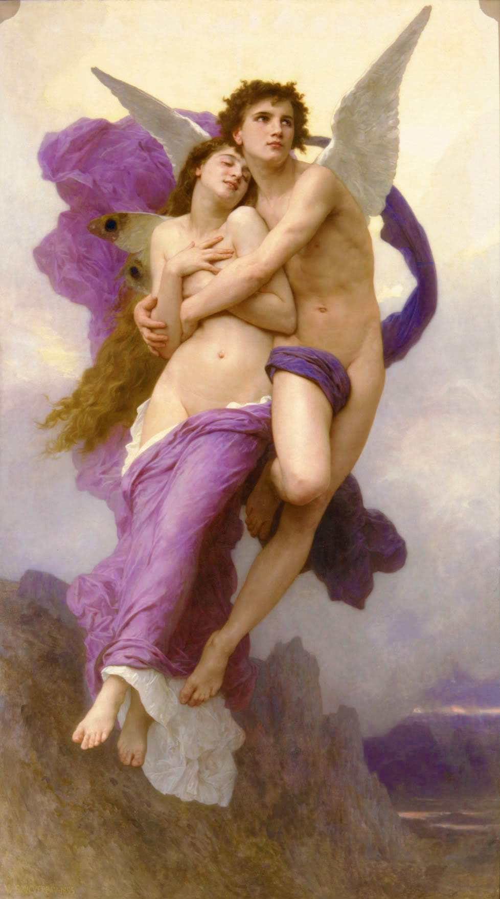Reproduction du tableau « Le Ravissement de Psyché - Bouguereau » par Alpha Reproduction en peinture à l’huile